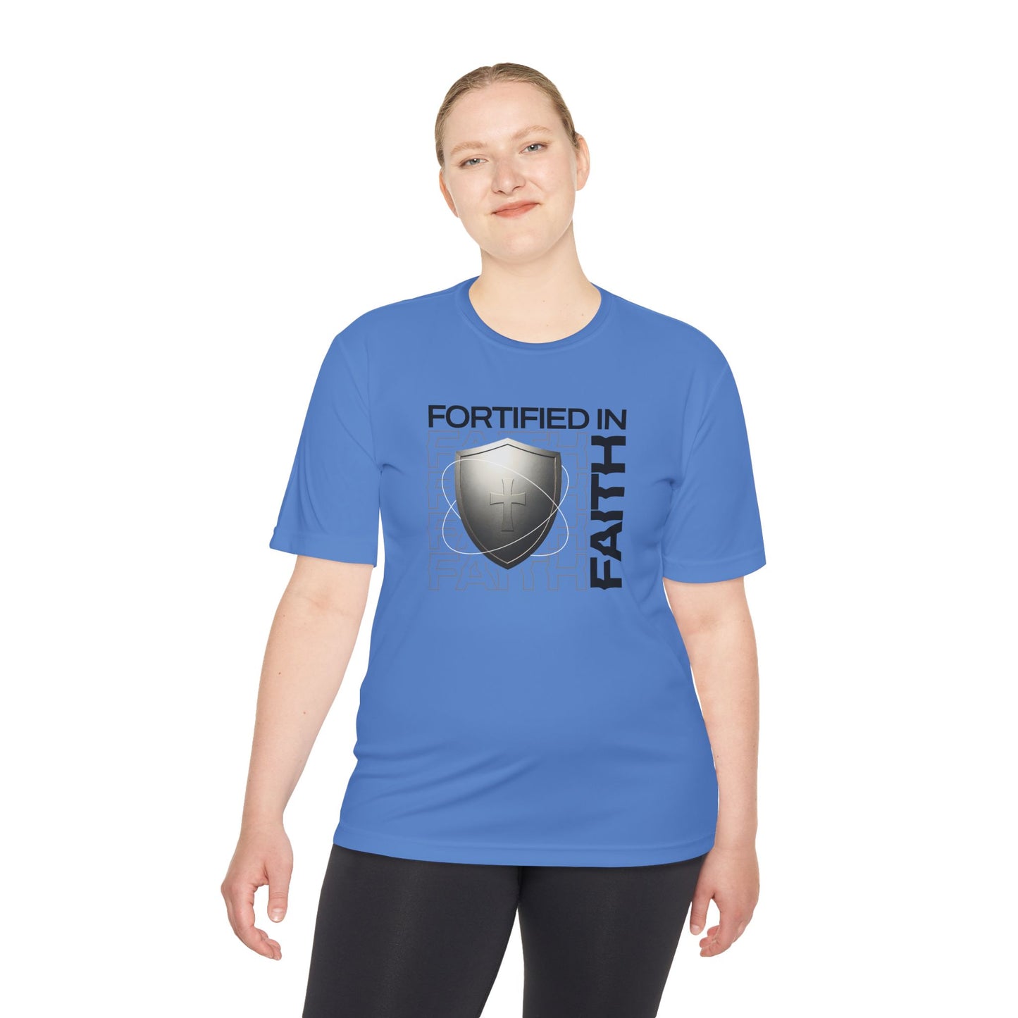 "Fortified In Faith " Unisex Moisture Wicking Tee - The Shield of Light