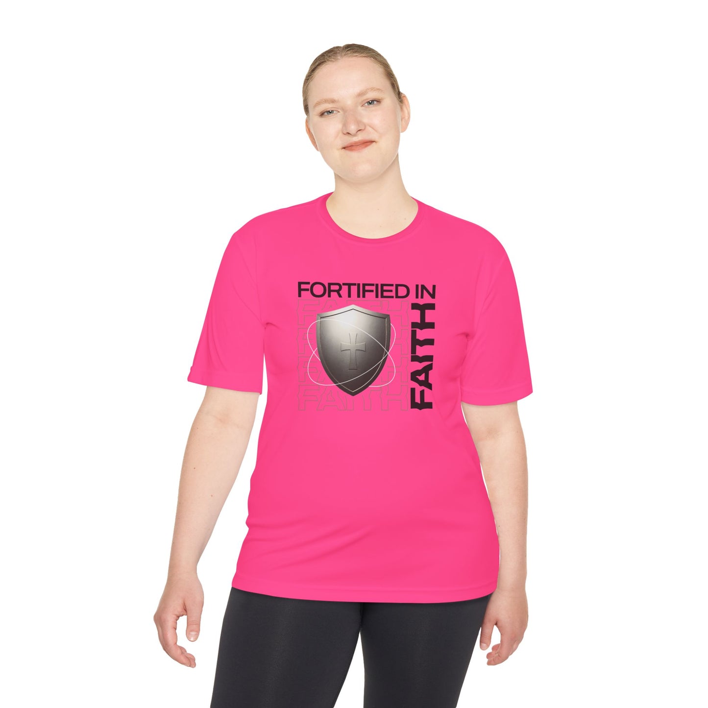 "Fortified In Faith " Unisex Moisture Wicking Tee - The Shield of Light