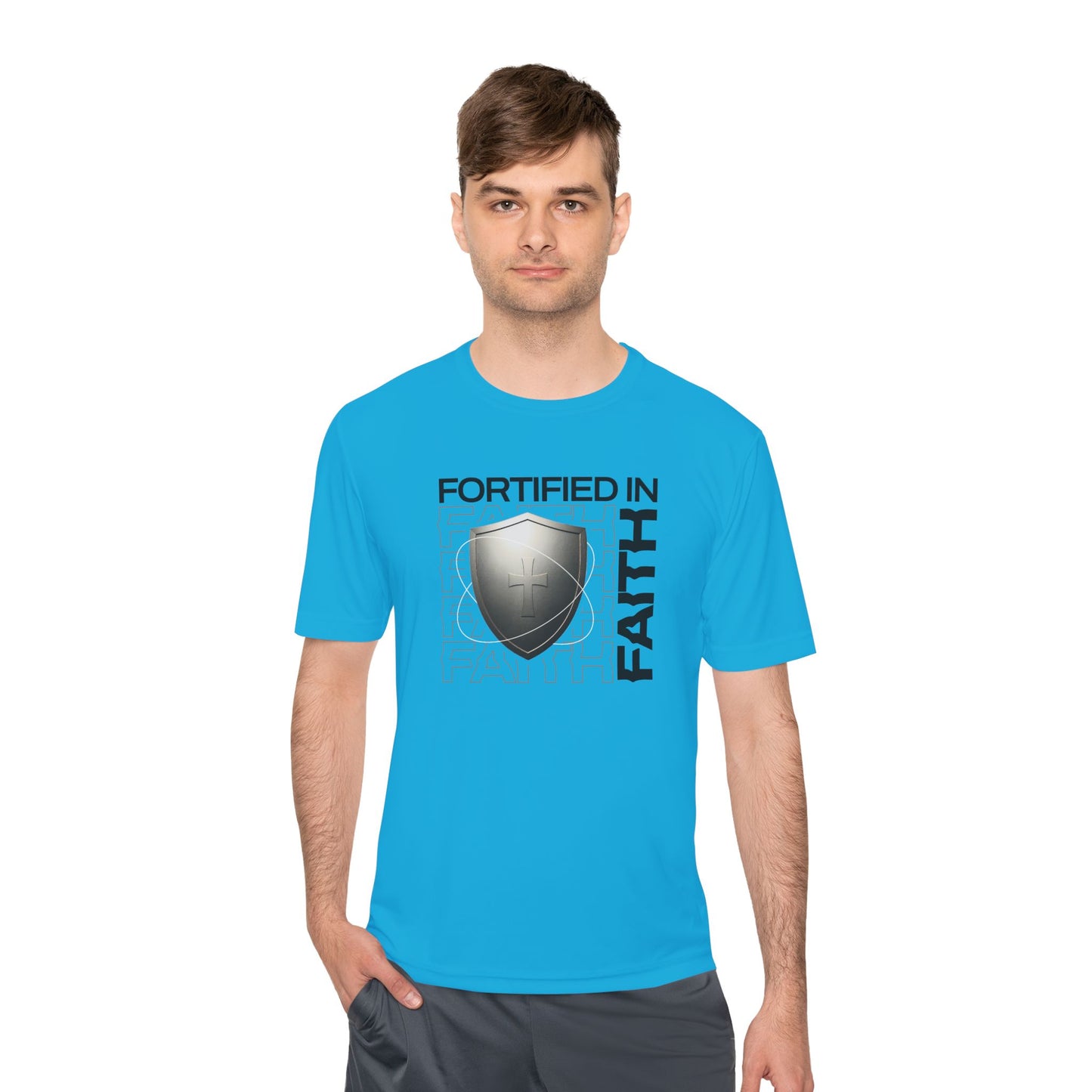 "Fortified In Faith " Unisex Moisture Wicking Tee - The Shield of Light