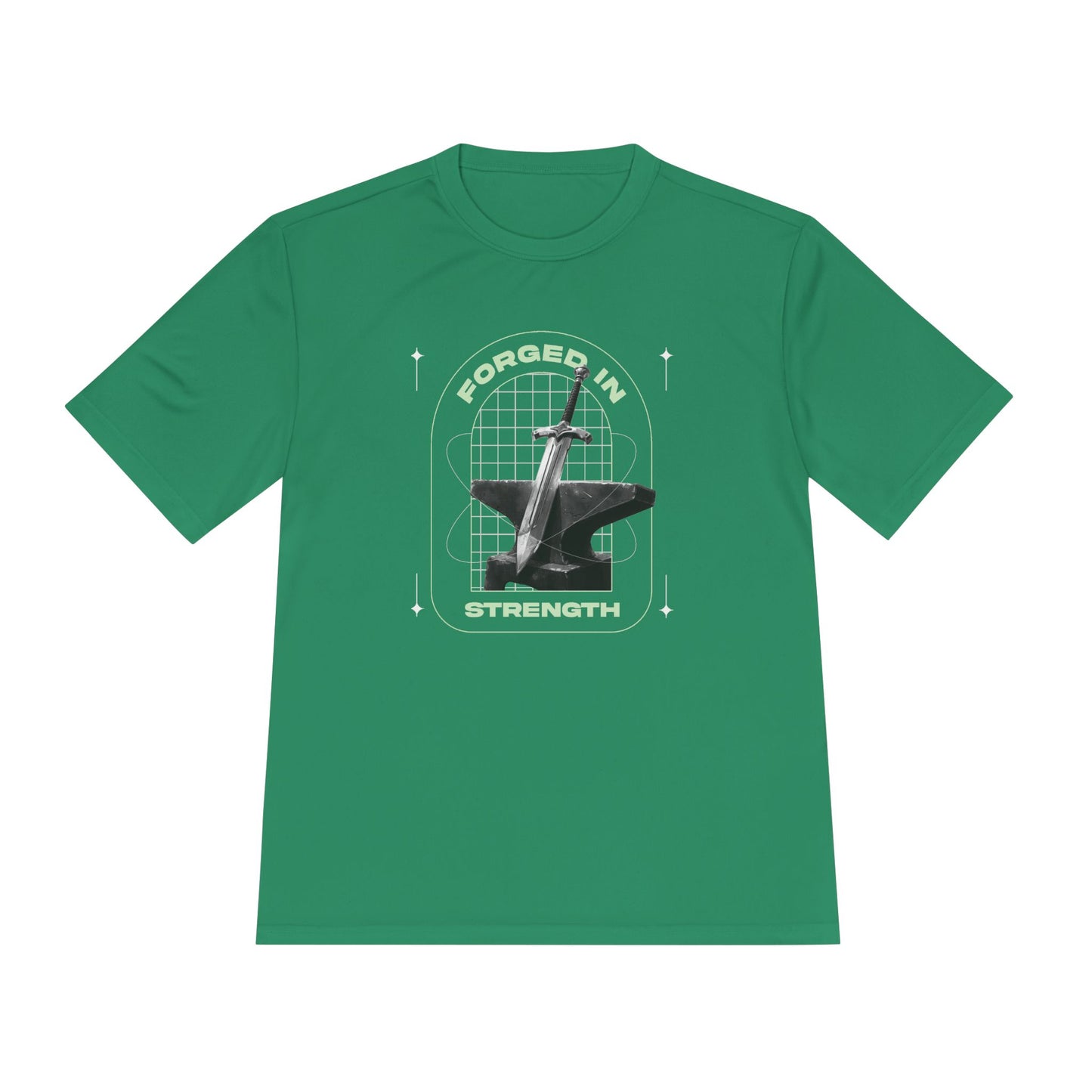 Forged In Strength" Unisex Moisture Wicking Tee - The Shield of Light