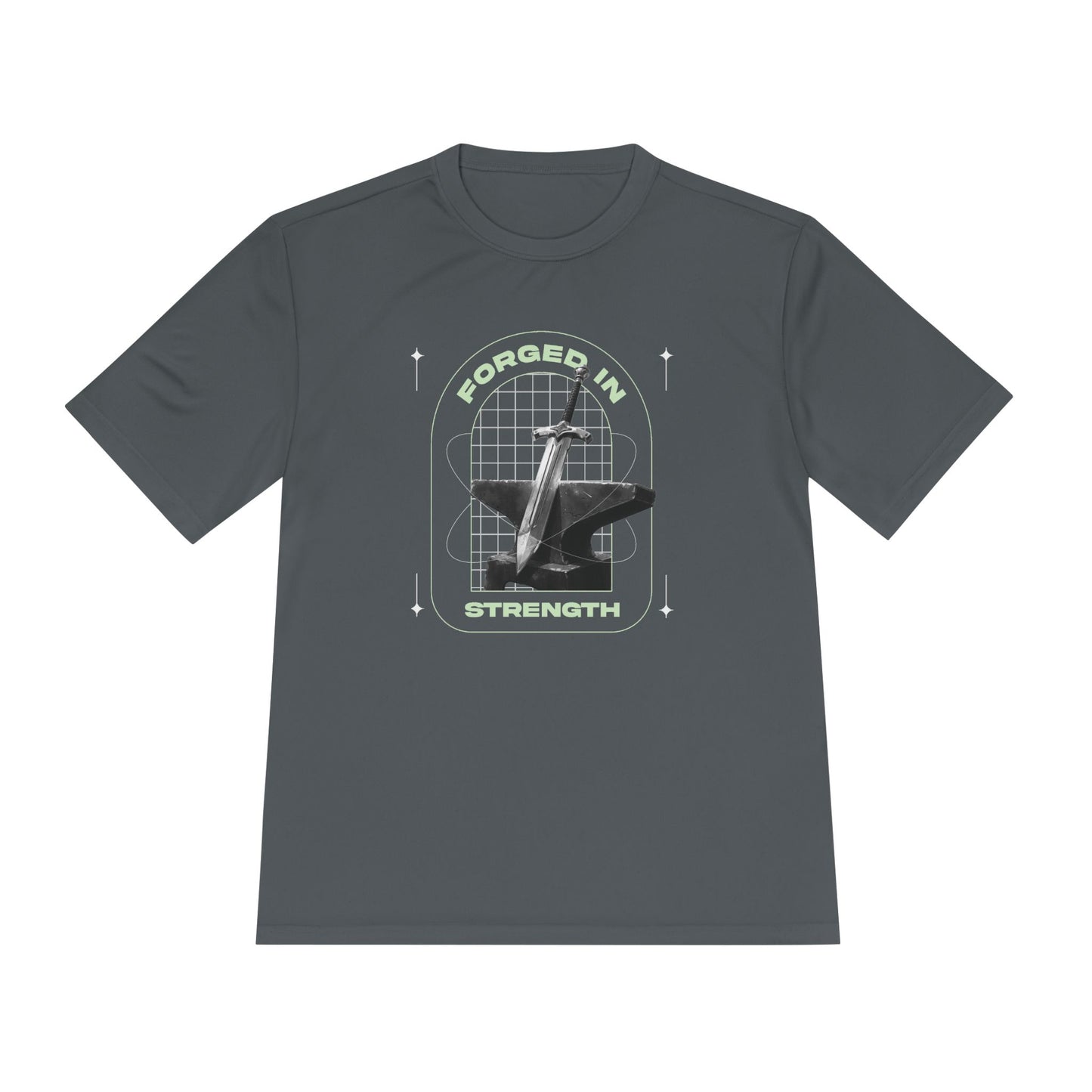 Forged In Strength" Unisex Moisture Wicking Tee - The Shield of Light