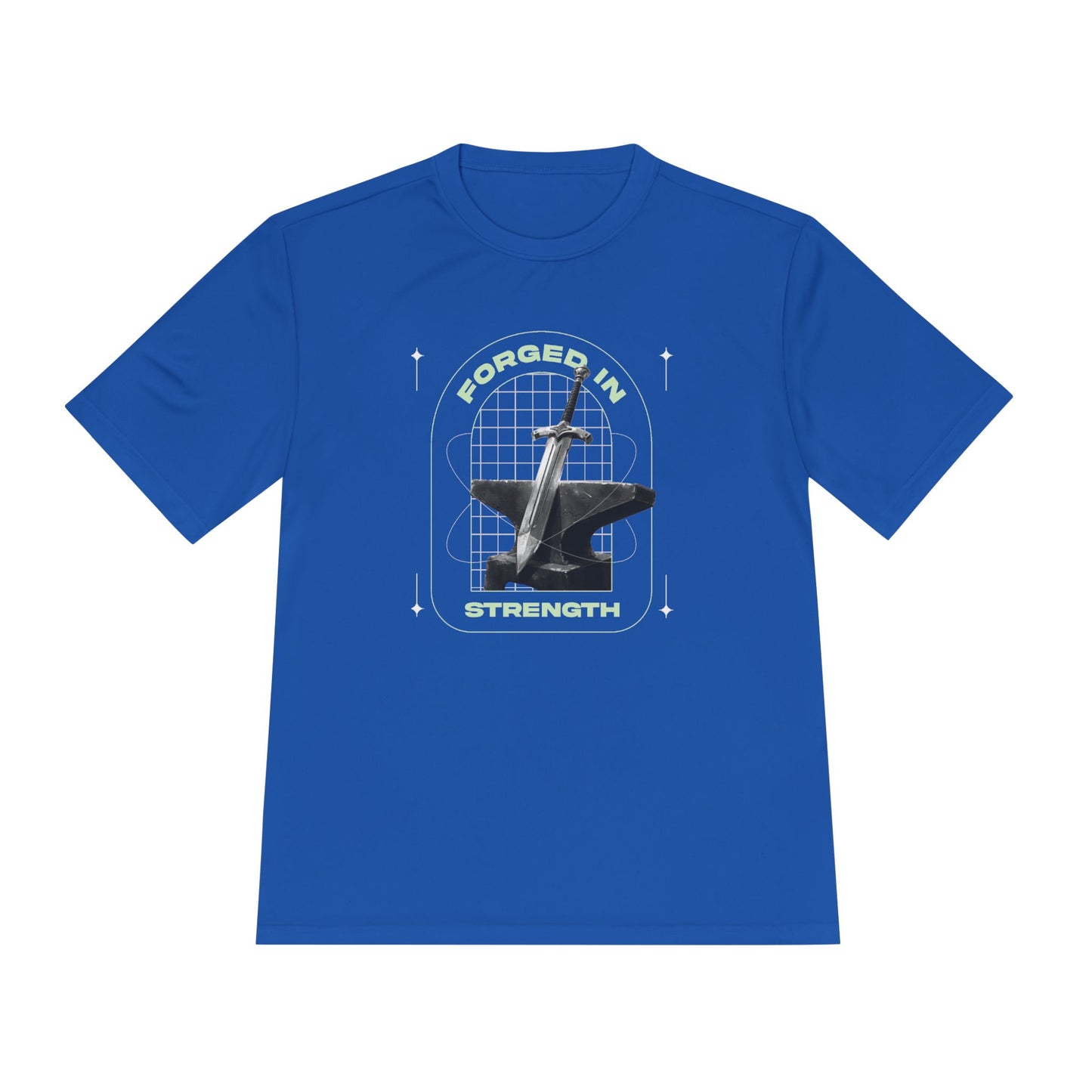 Forged In Strength" Unisex Moisture Wicking Tee - The Shield of Light