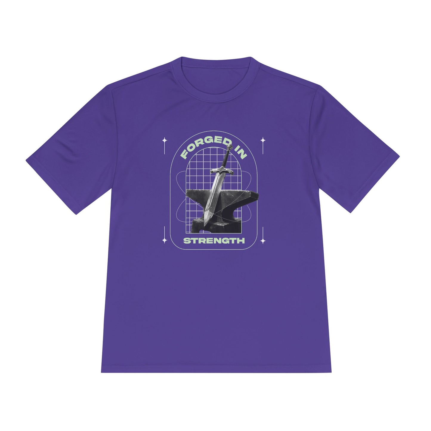 Forged In Strength" Unisex Moisture Wicking Tee - The Shield of Light