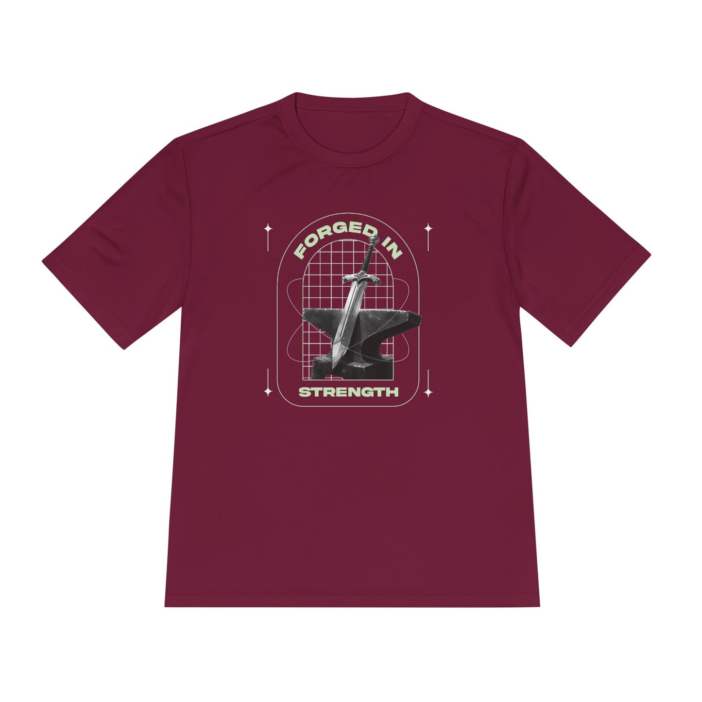 Forged In Strength" Unisex Moisture Wicking Tee - The Shield of Light
