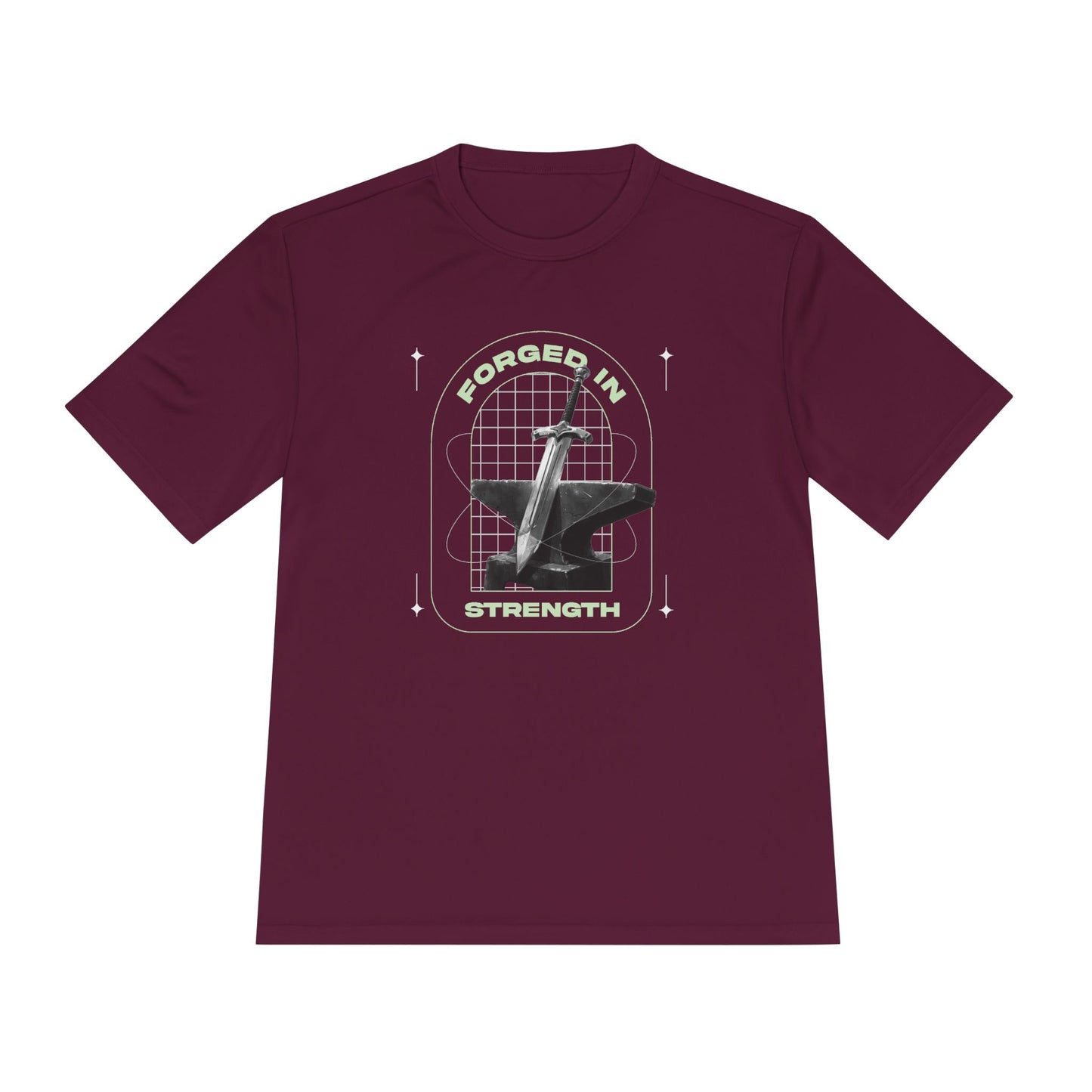 Forged In Strength" Unisex Moisture Wicking Tee - The Shield of Light