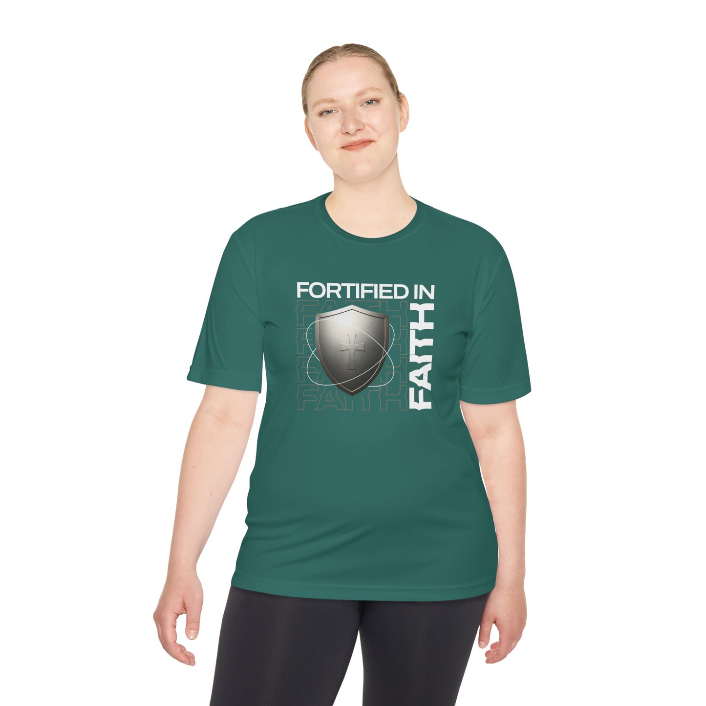 "Fortified In Faith " Unisex Moisture Wicking Tee - The Shield of Light