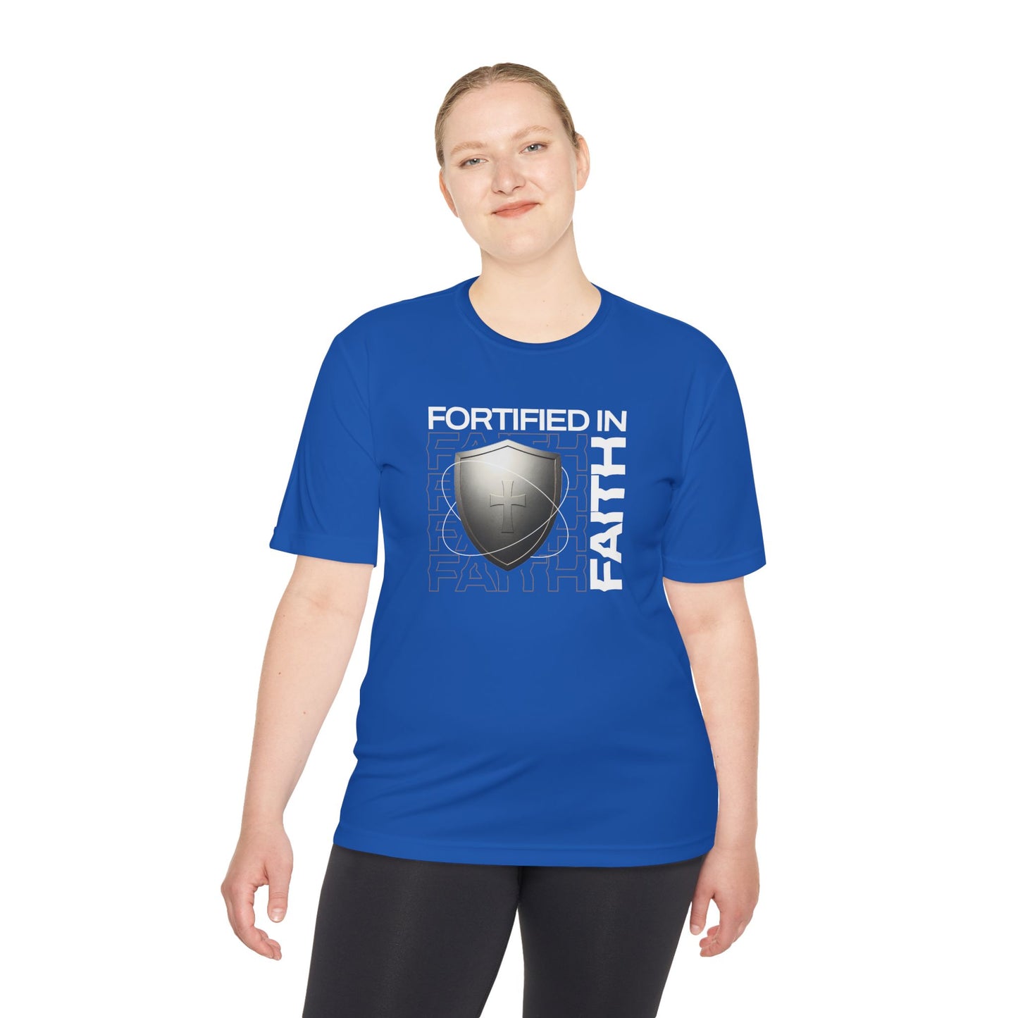 "Fortified In Faith " Unisex Moisture Wicking Tee - The Shield of Light