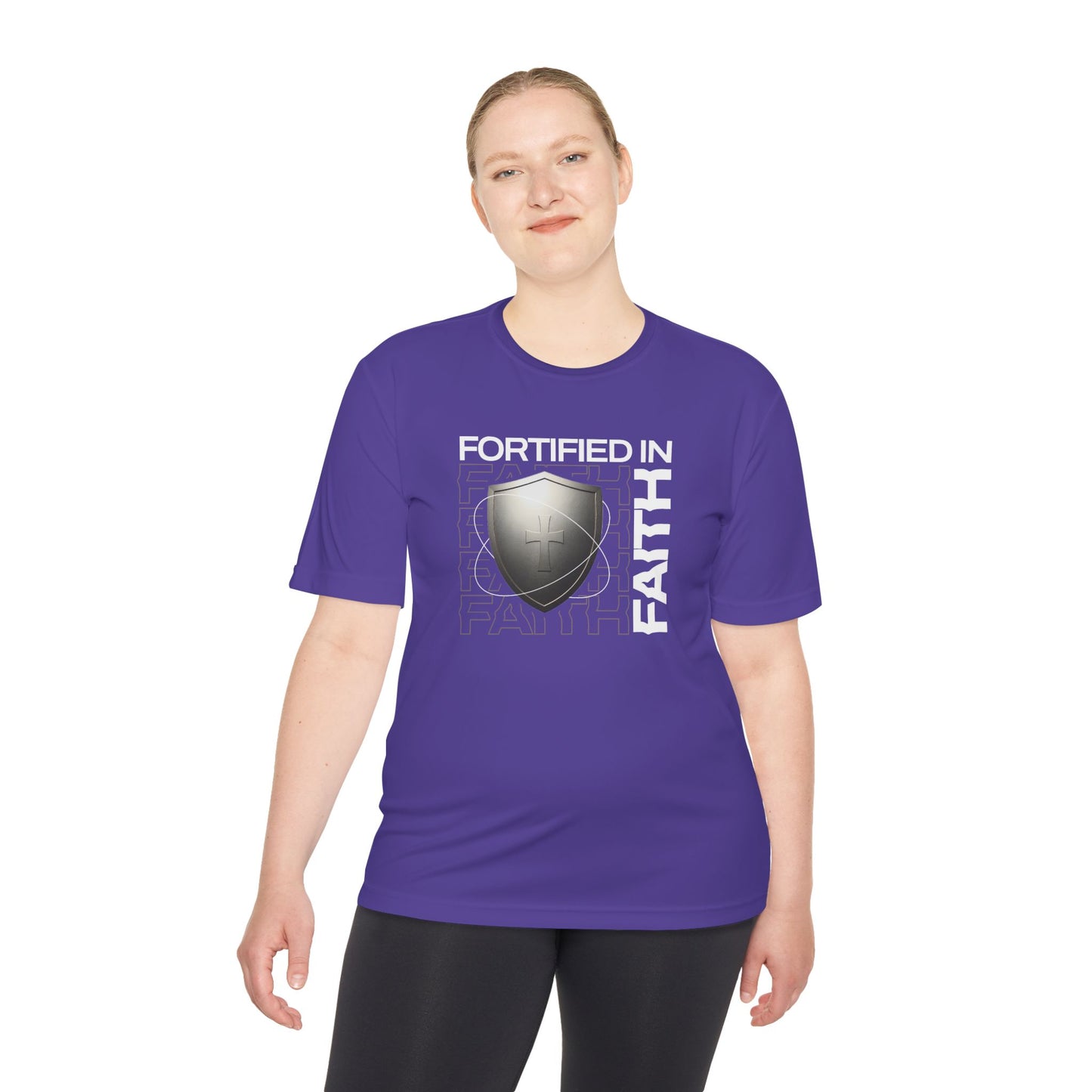 "Fortified In Faith " Unisex Moisture Wicking Tee - The Shield of Light