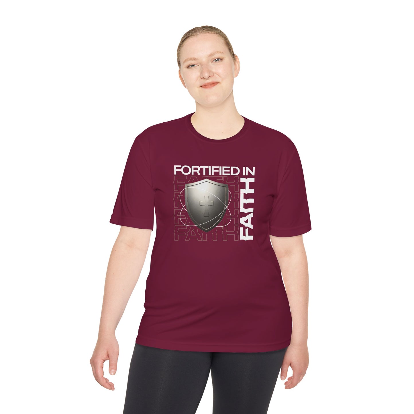 "Fortified In Faith " Unisex Moisture Wicking Tee - The Shield of Light