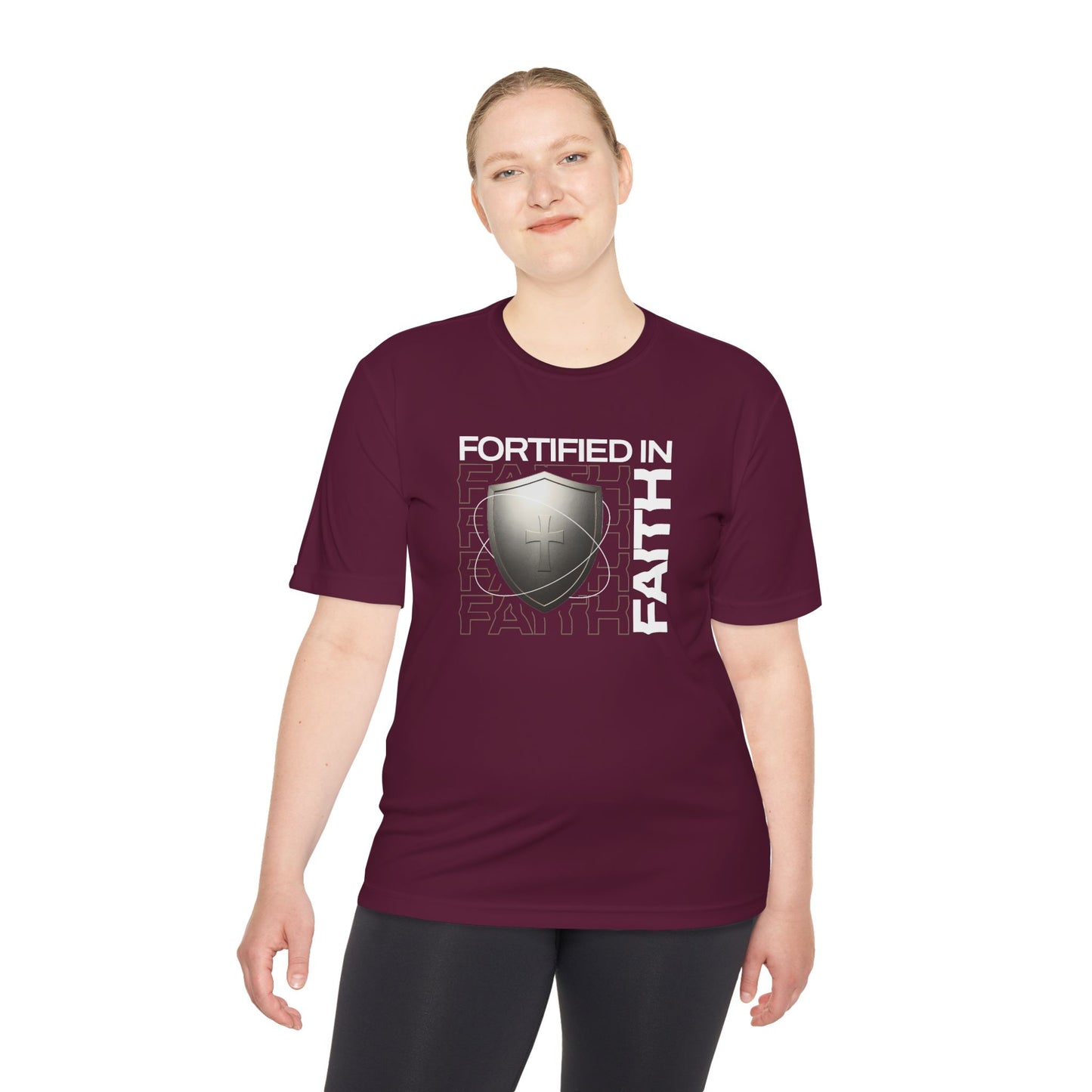 "Fortified In Faith " Unisex Moisture Wicking Tee - The Shield of Light