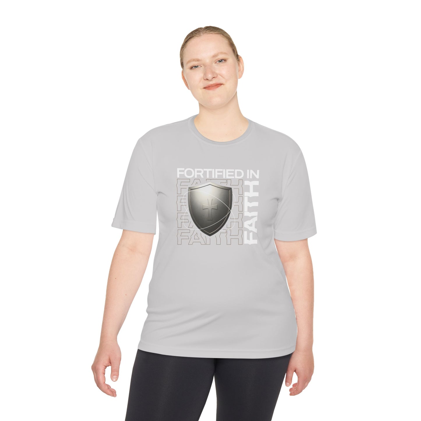 "Fortified In Faith " Unisex Moisture Wicking Tee - The Shield of Light