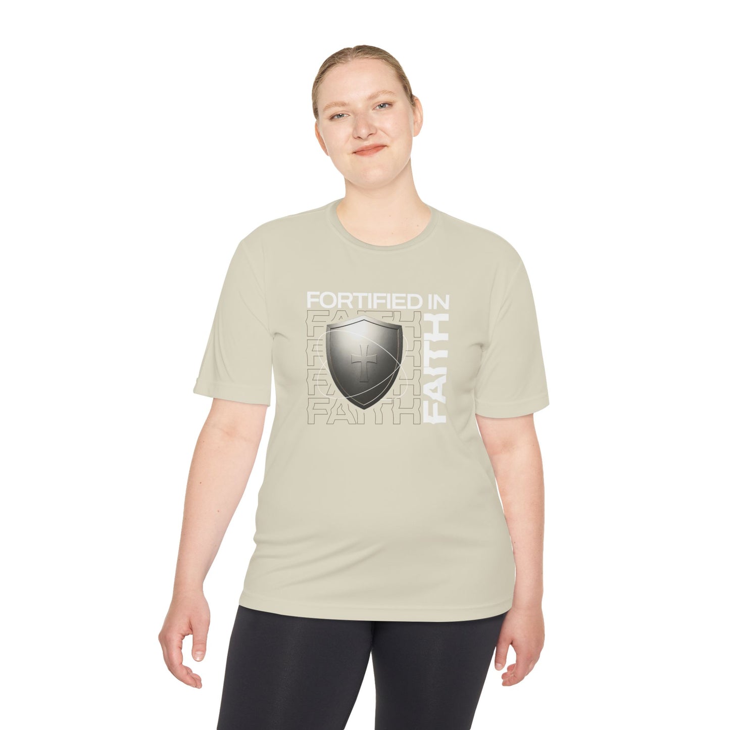 "Fortified In Faith " Unisex Moisture Wicking Tee - The Shield of Light