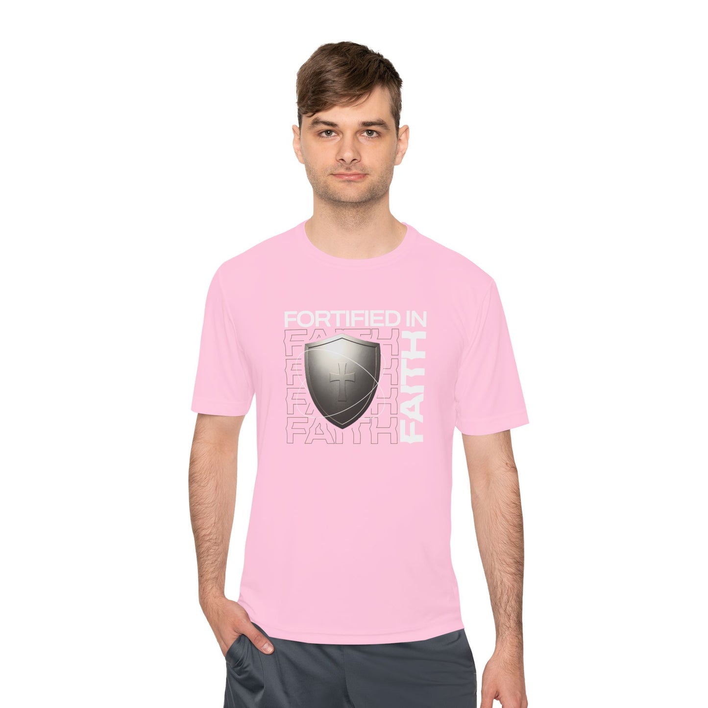 "Fortified In Faith " Unisex Moisture Wicking Tee - The Shield of Light