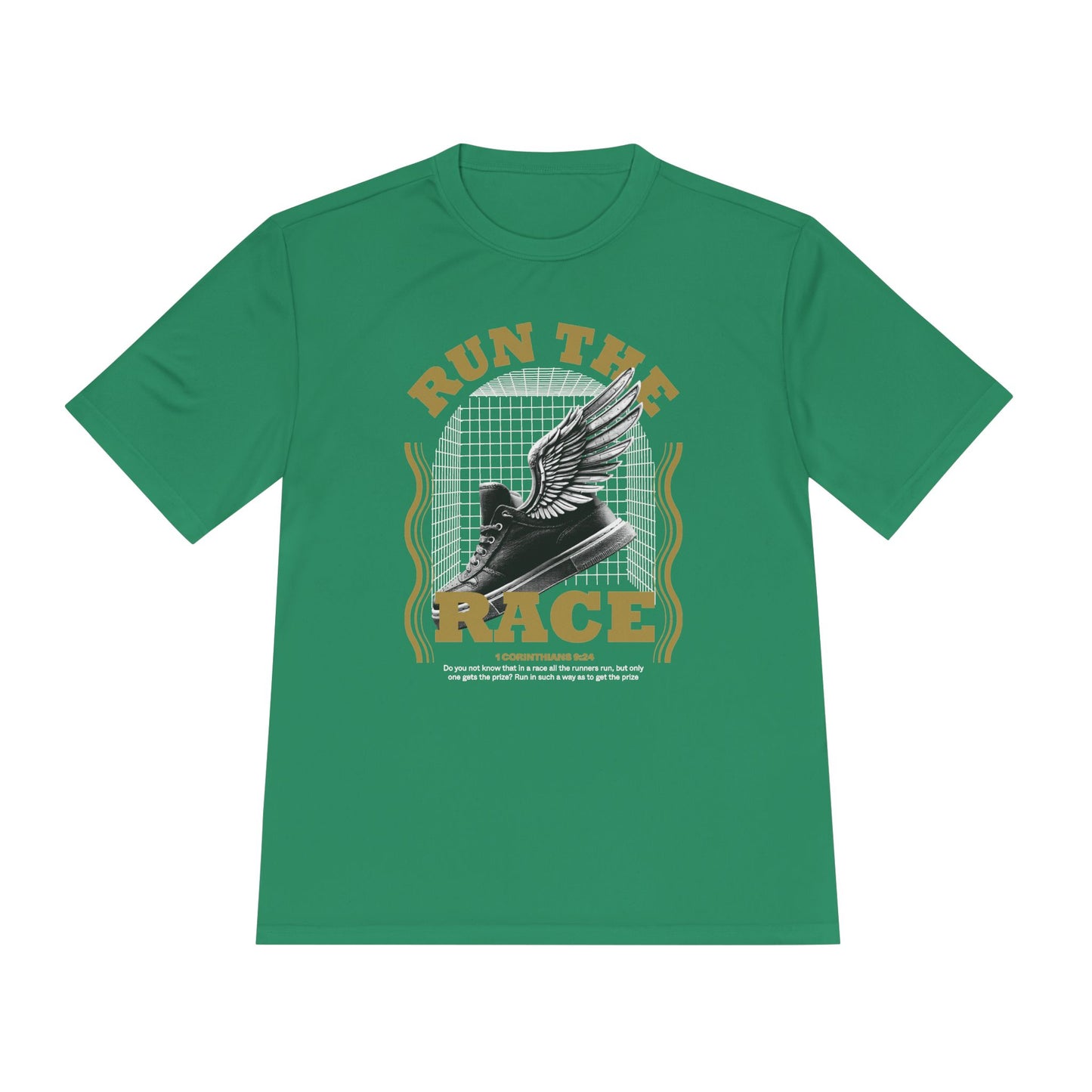 "Run The Race " Unisex Moisture Wicking Tee - The Shield of Light