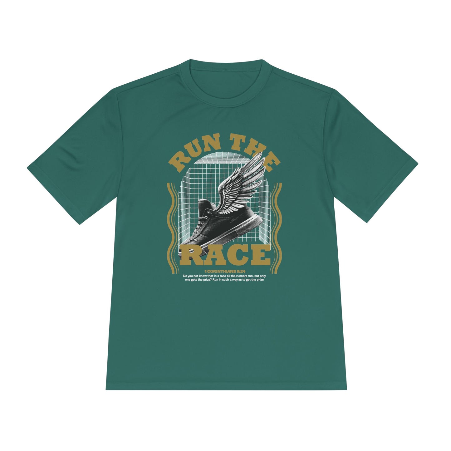 "Run The Race " Unisex Moisture Wicking Tee - The Shield of Light