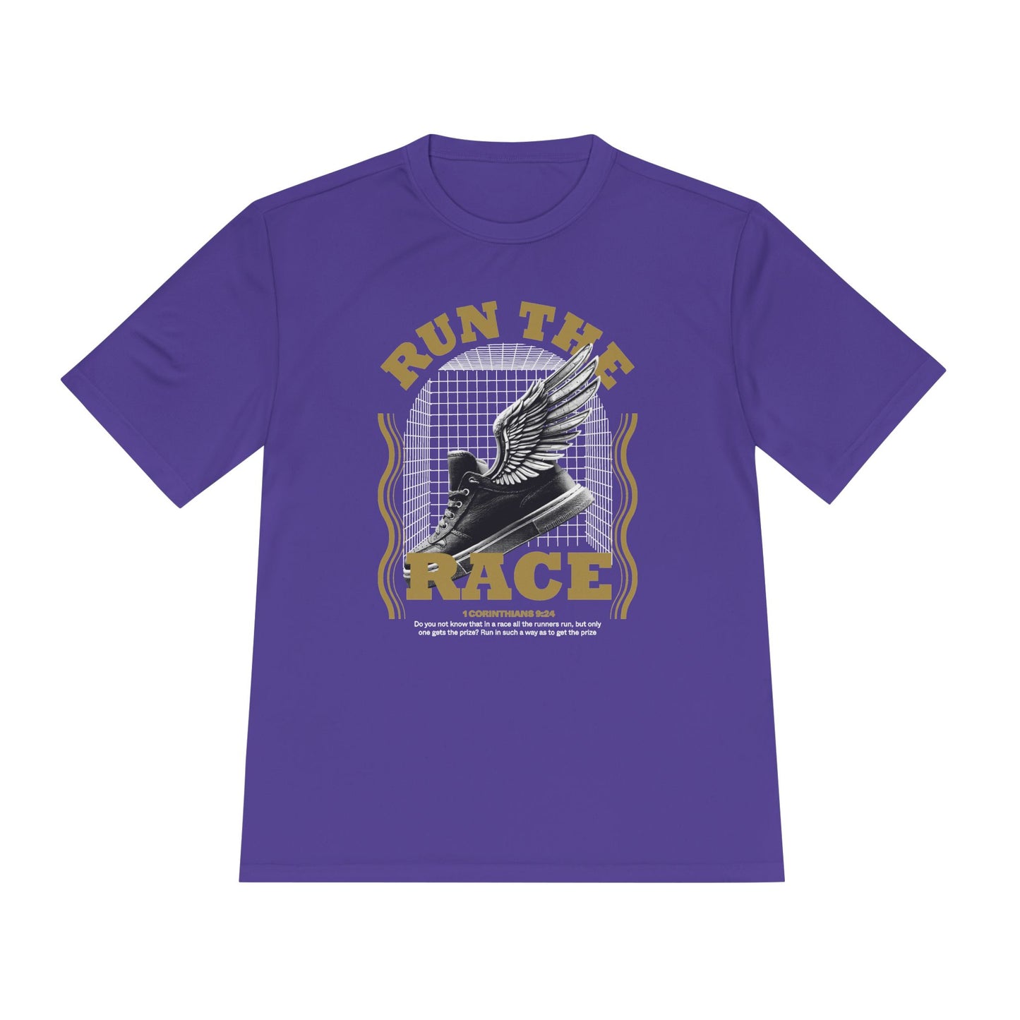 "Run The Race " Unisex Moisture Wicking Tee - The Shield of Light