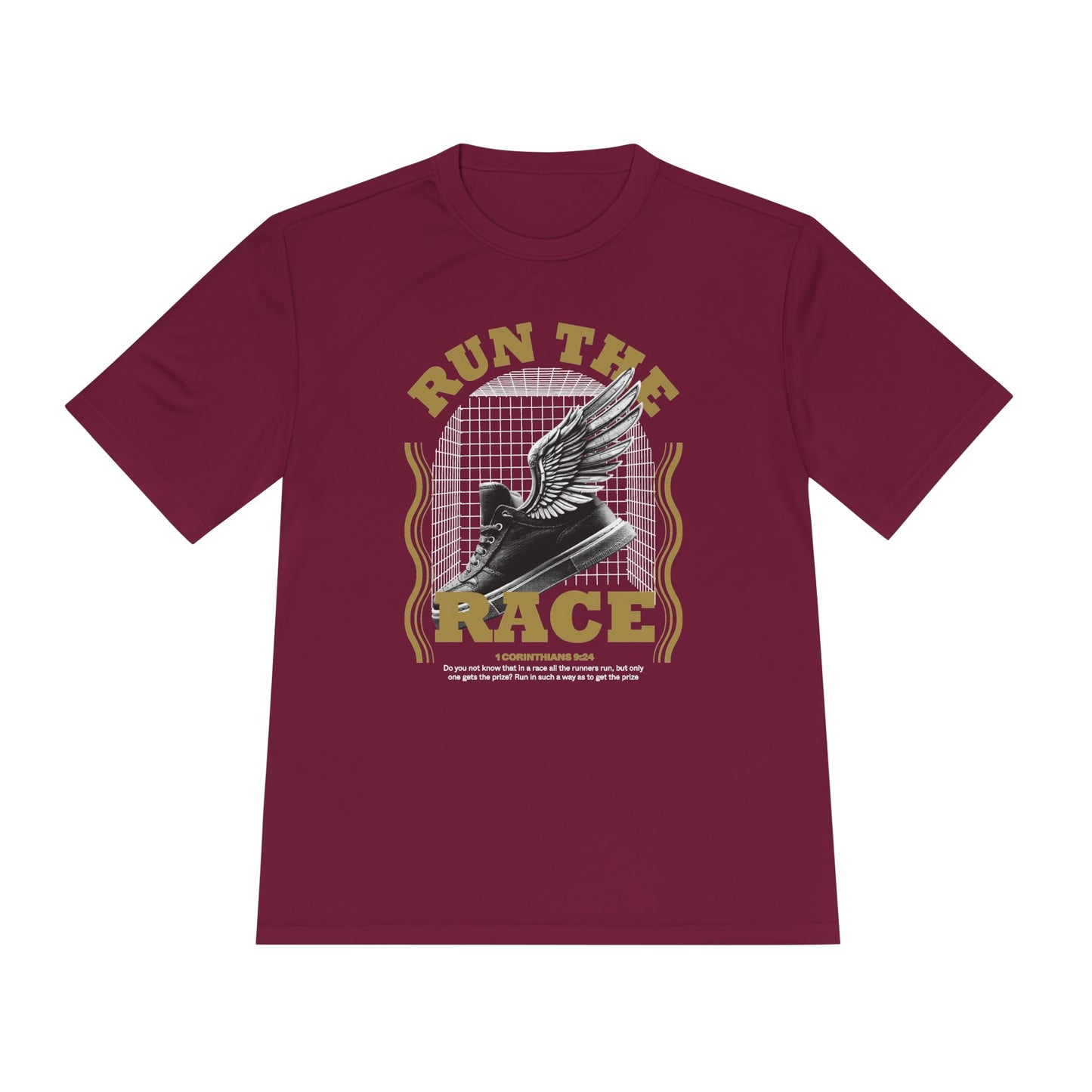 "Run The Race " Unisex Moisture Wicking Tee - The Shield of Light