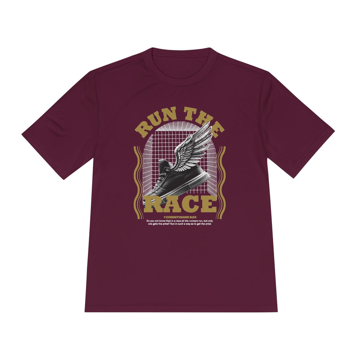 "Run The Race " Unisex Moisture Wicking Tee - The Shield of Light