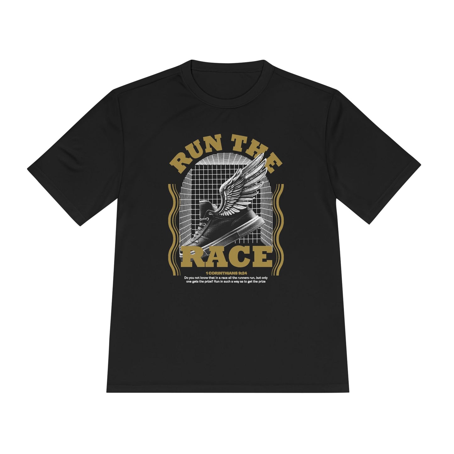 "Run The Race " Unisex Moisture Wicking Tee - The Shield of Light