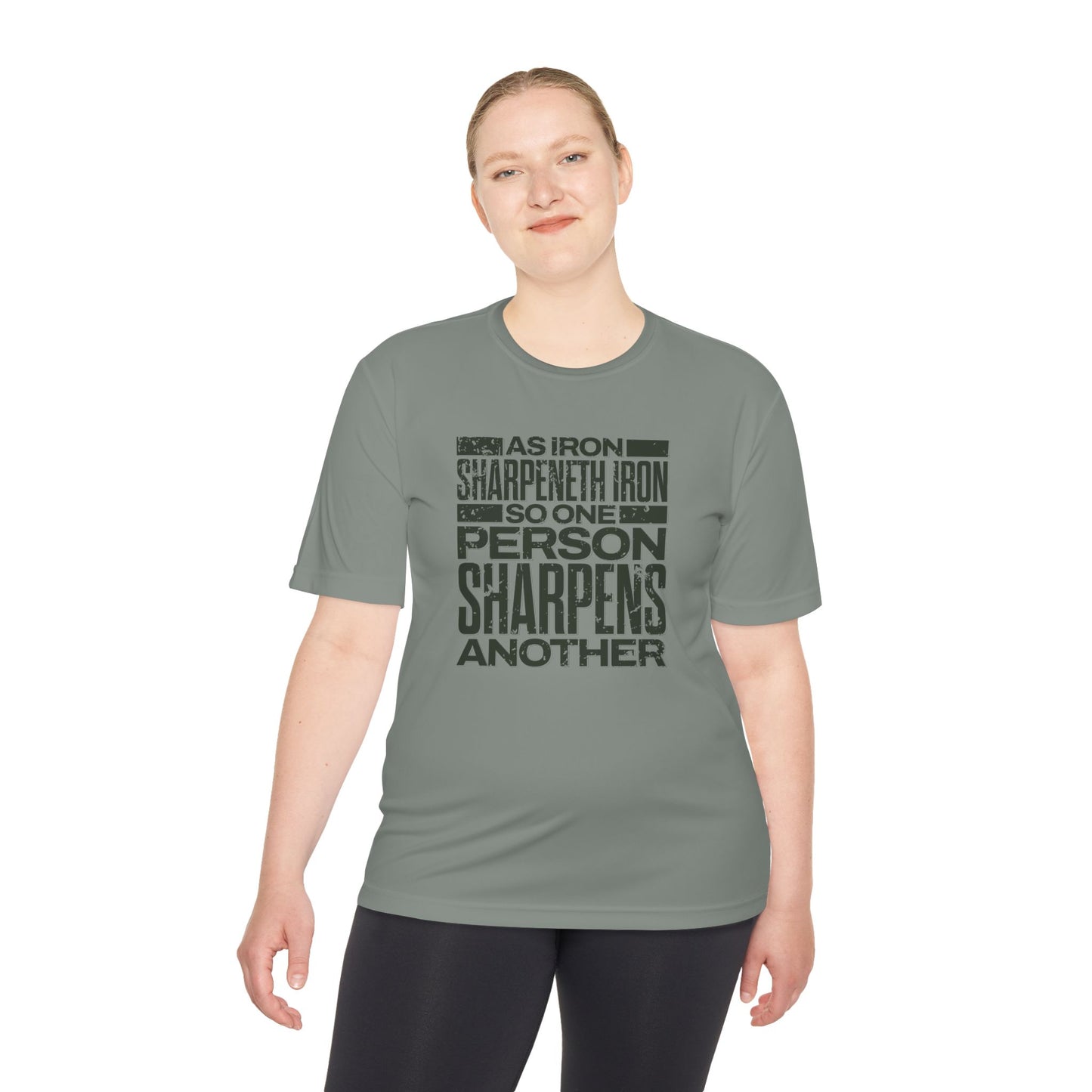 "As Iron Sharpeneth Iron So One Person Sharpens Another" Unisex Moisture Wicking Tee - The Shield of Light