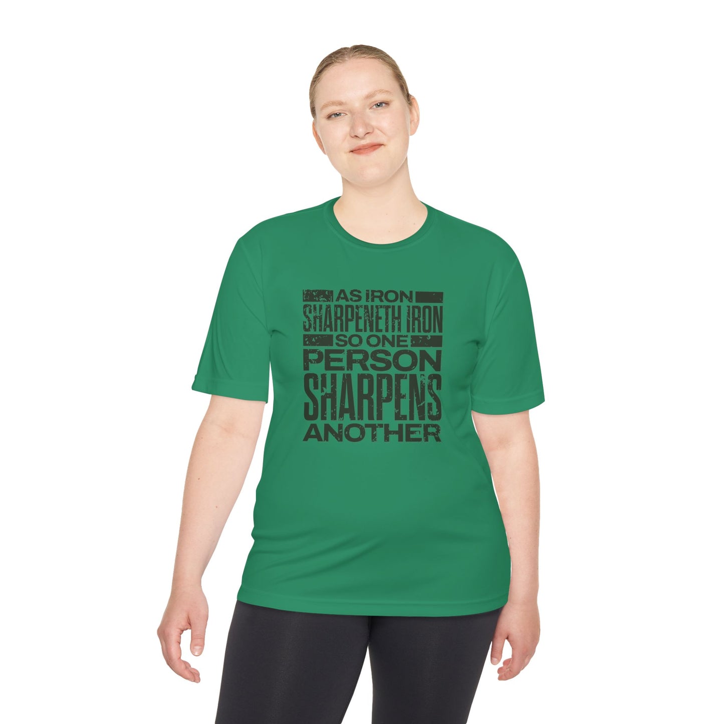"As Iron Sharpeneth Iron So One Person Sharpens Another" Unisex Moisture Wicking Tee - The Shield of Light