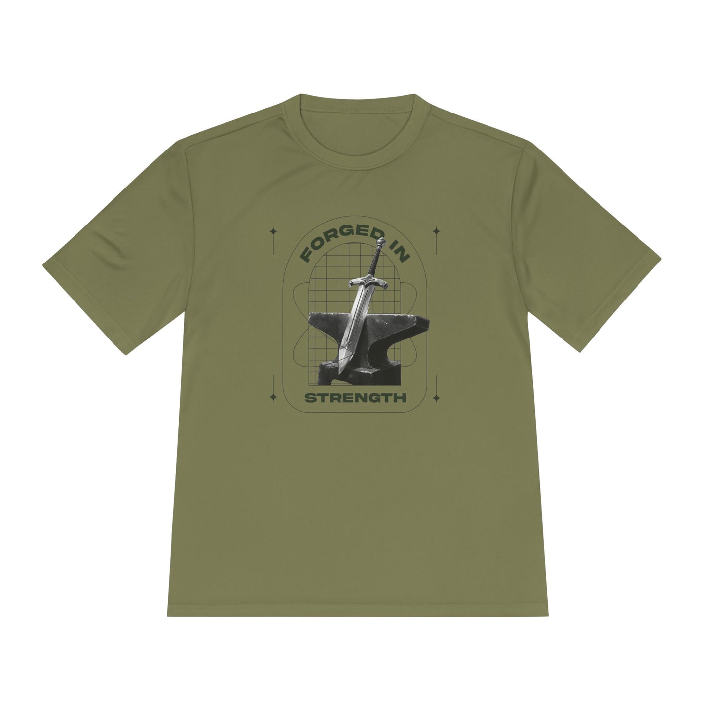 "Forged In Strength" Unisex Moisture Wicking Tee - The Shield of Light