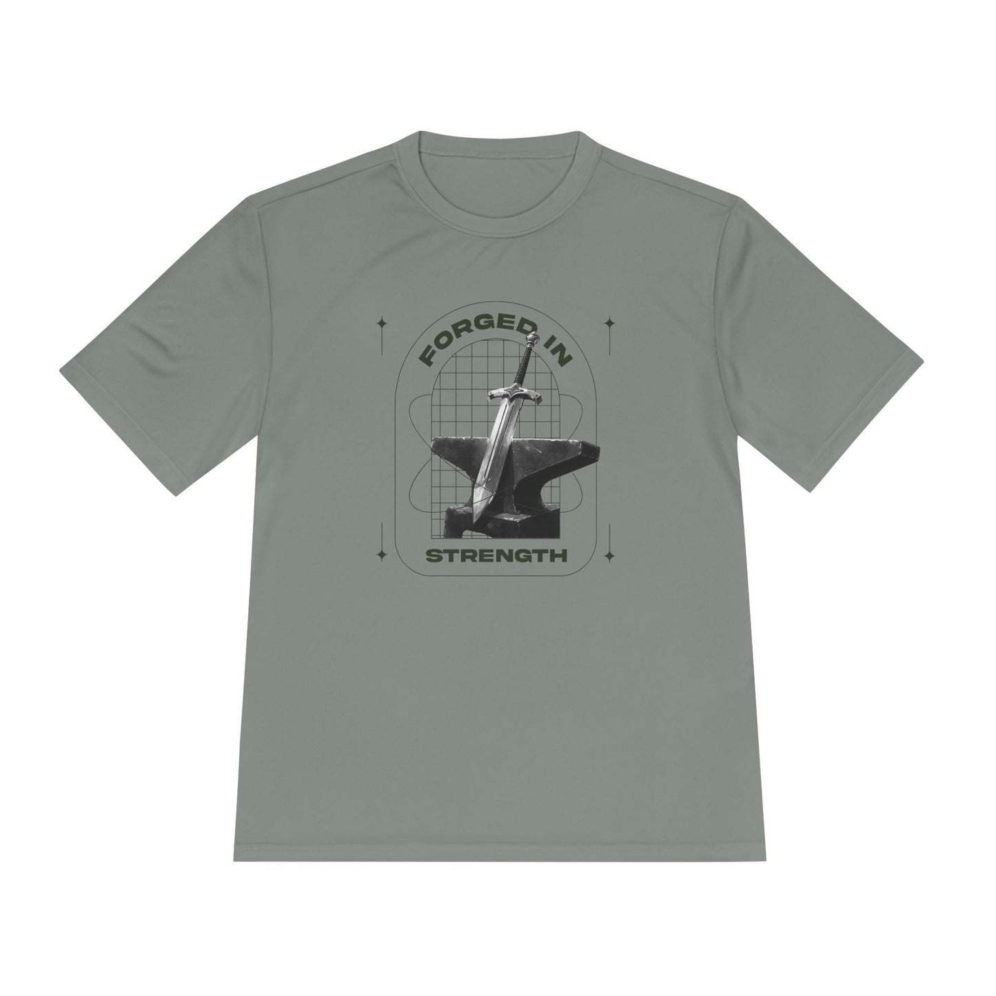 "Forged In Strength" Unisex Moisture Wicking Tee - The Shield of Light