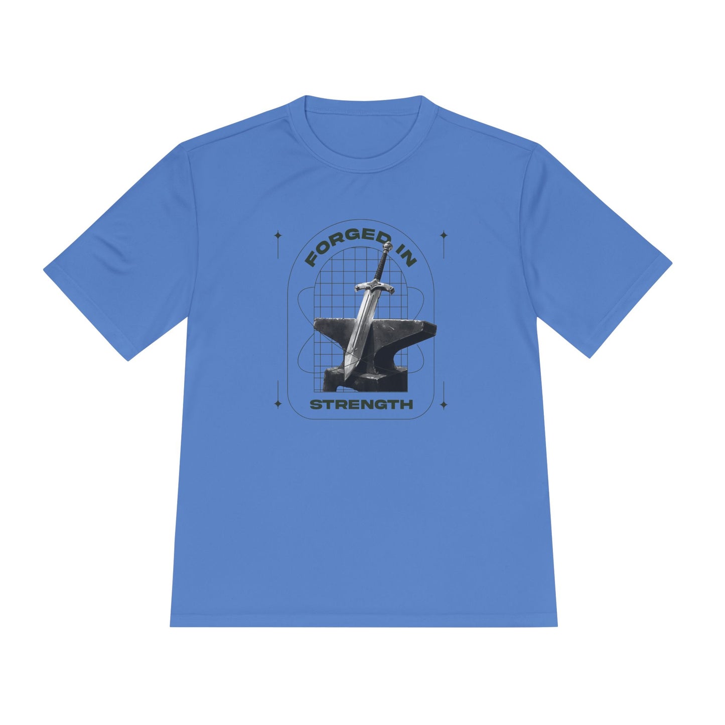 "Forged In Strength" Unisex Moisture Wicking Tee - The Shield of Light