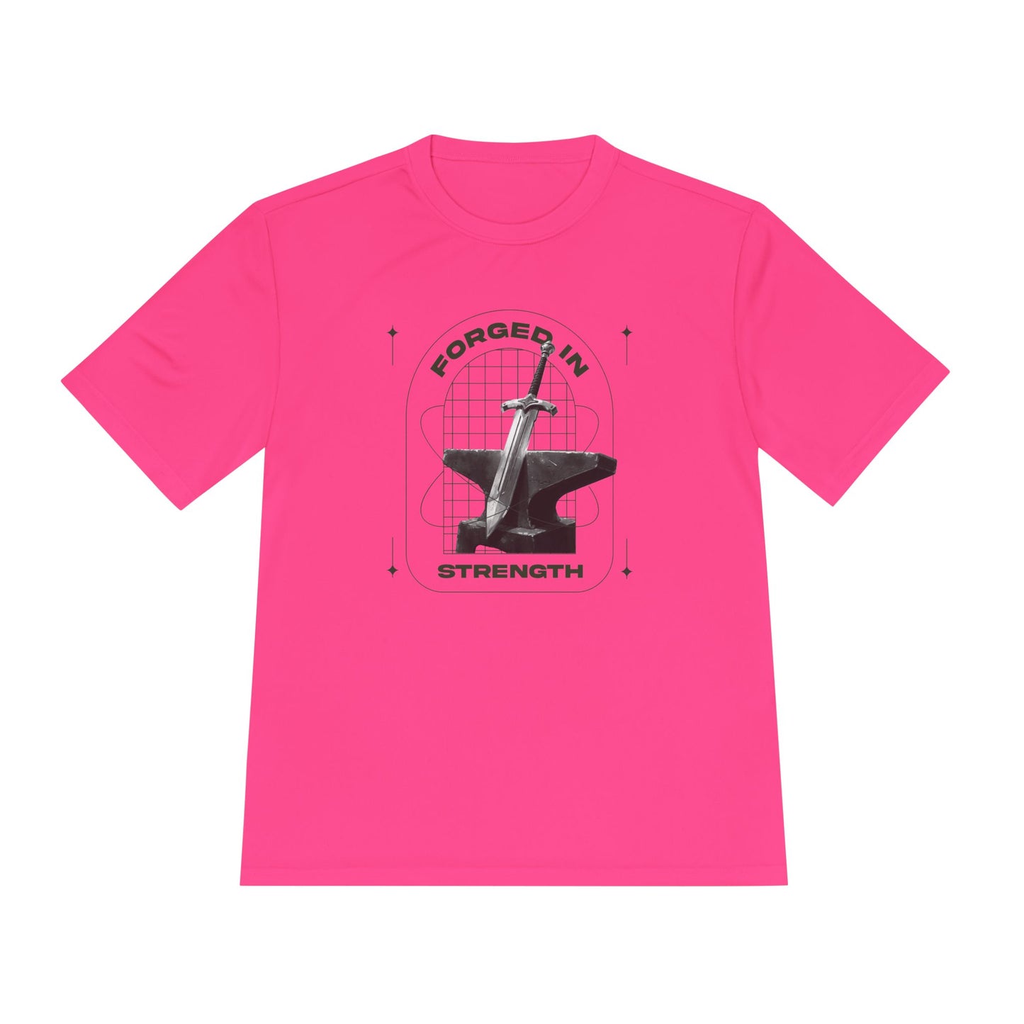 "Forged In Strength" Unisex Moisture Wicking Tee - The Shield of Light