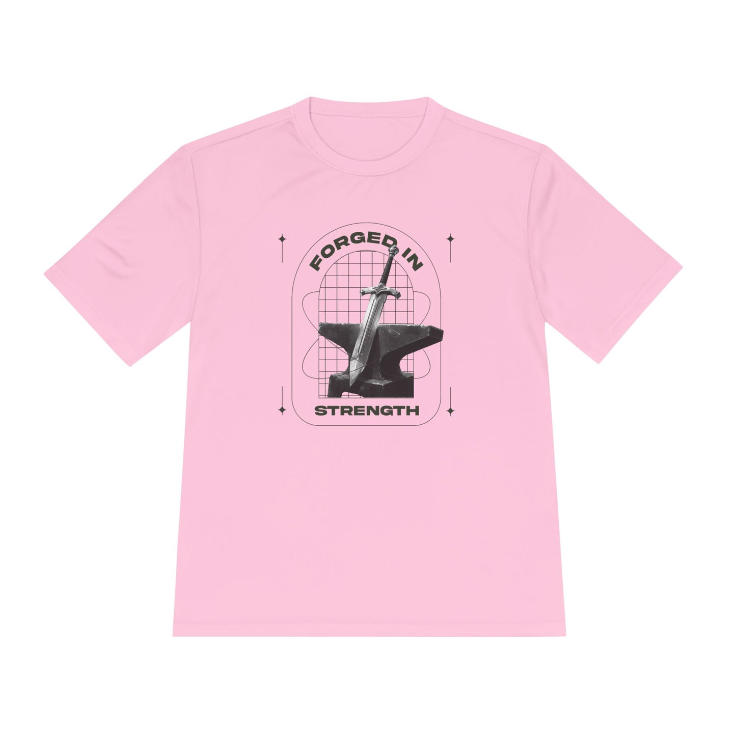 "Forged In Strength" Unisex Moisture Wicking Tee - The Shield of Light
