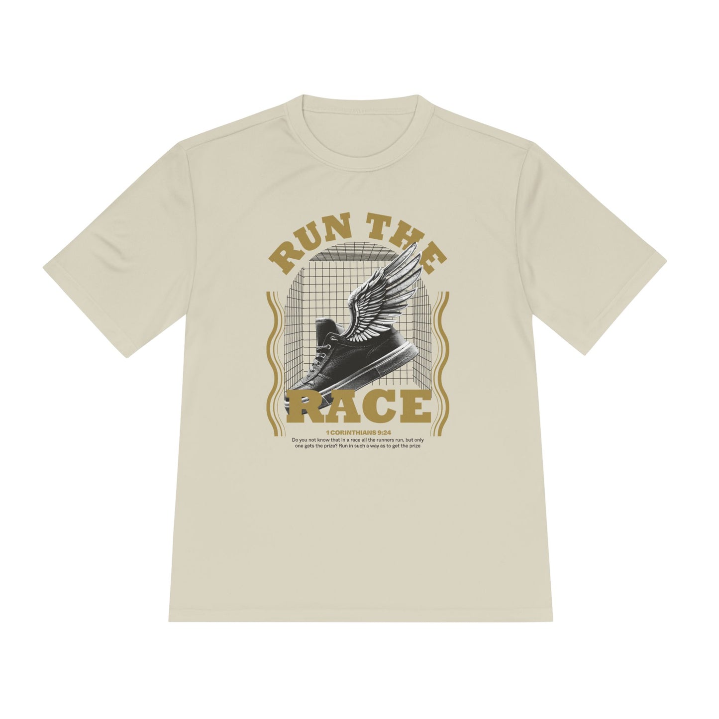 "Run The Race " Unisex Moisture Wicking Tee - The Shield of Light