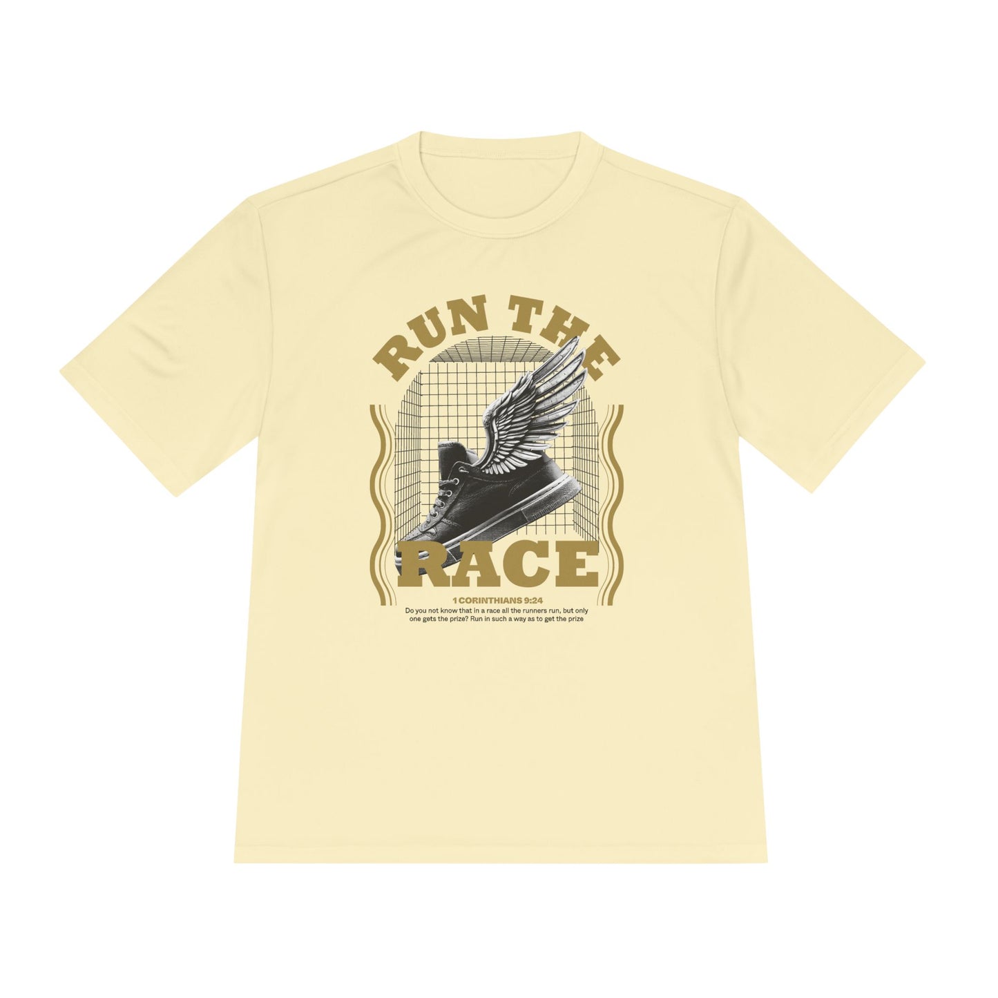 "Run The Race " Unisex Moisture Wicking Tee - The Shield of Light