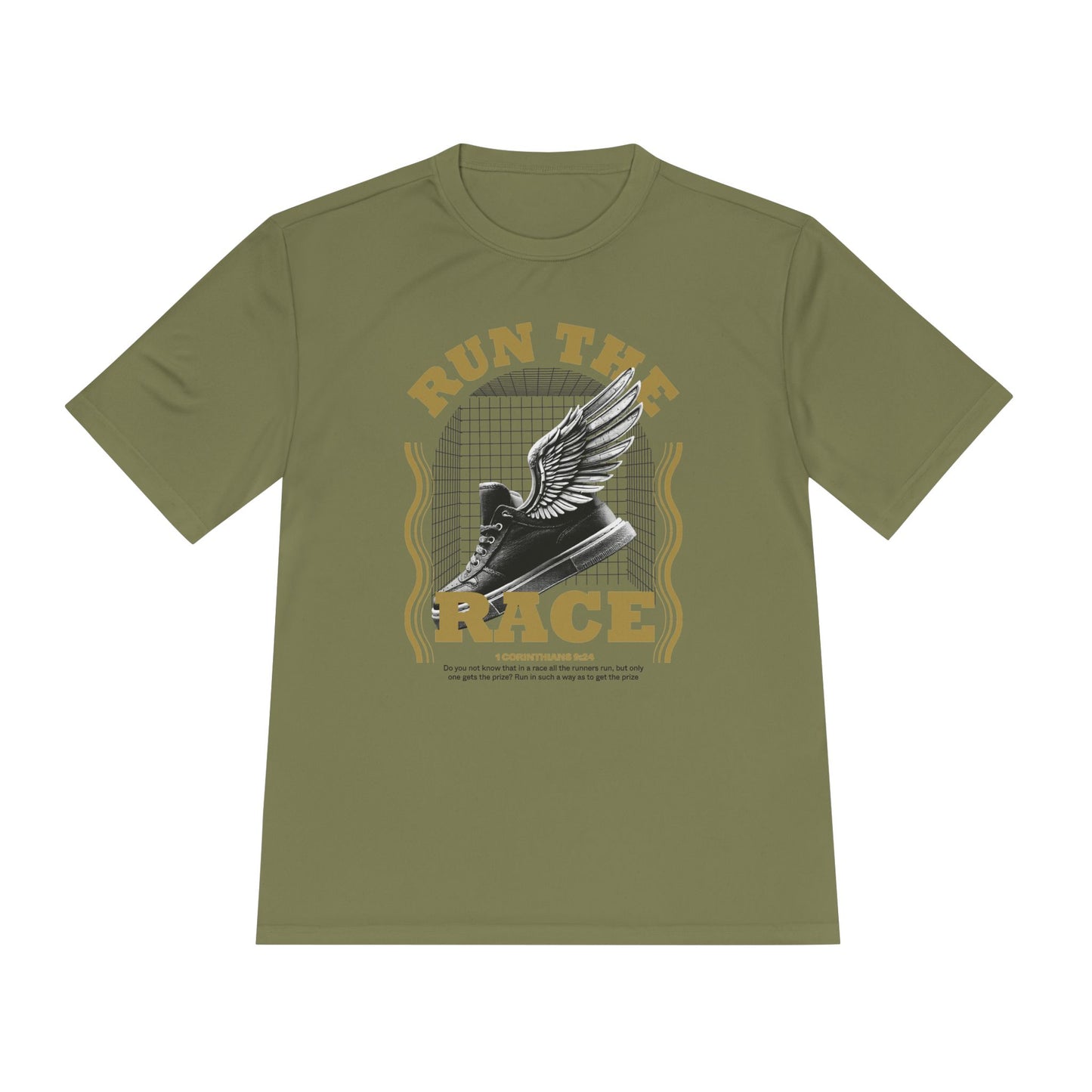 "Run The Race " Unisex Moisture Wicking Tee - The Shield of Light