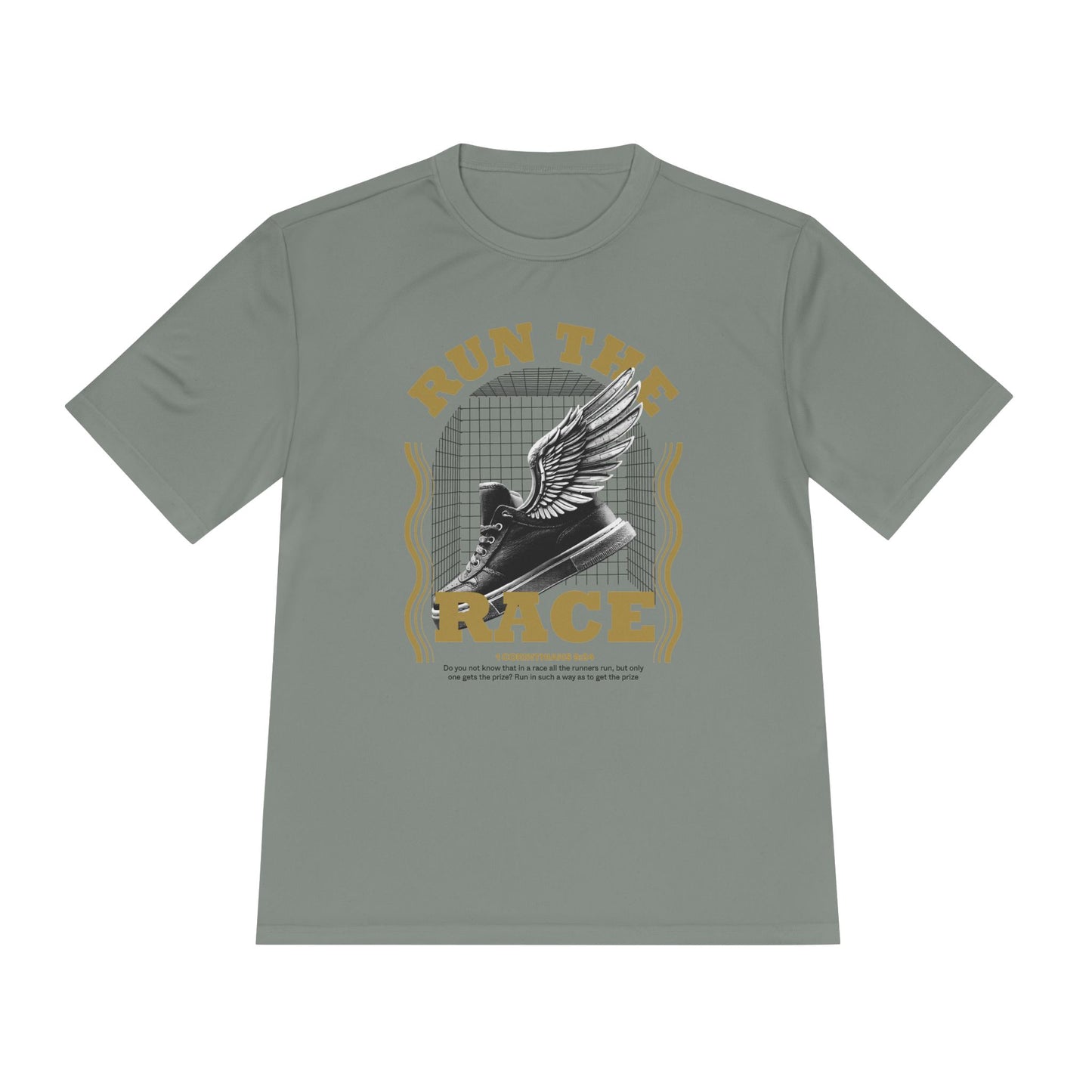 "Run The Race " Unisex Moisture Wicking Tee - The Shield of Light