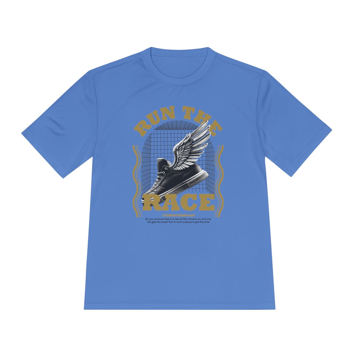 "Run The Race " Unisex Moisture Wicking Tee - The Shield of Light