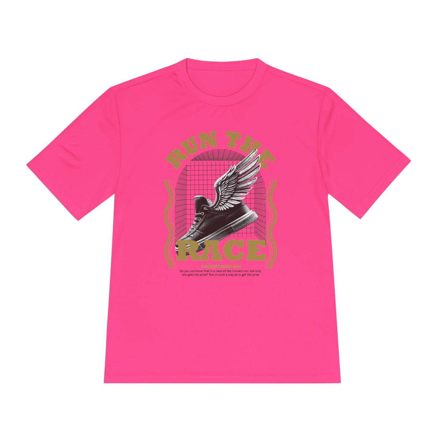 "Run The Race " Unisex Moisture Wicking Tee - The Shield of Light