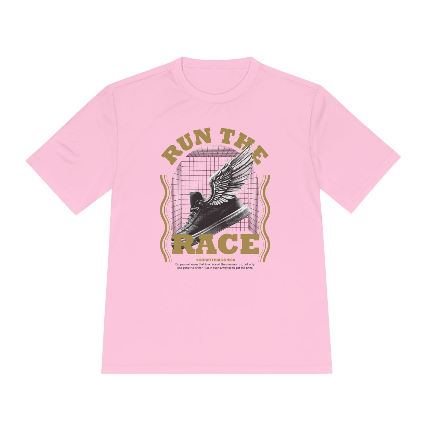"Run The Race " Unisex Moisture Wicking Tee - The Shield of Light
