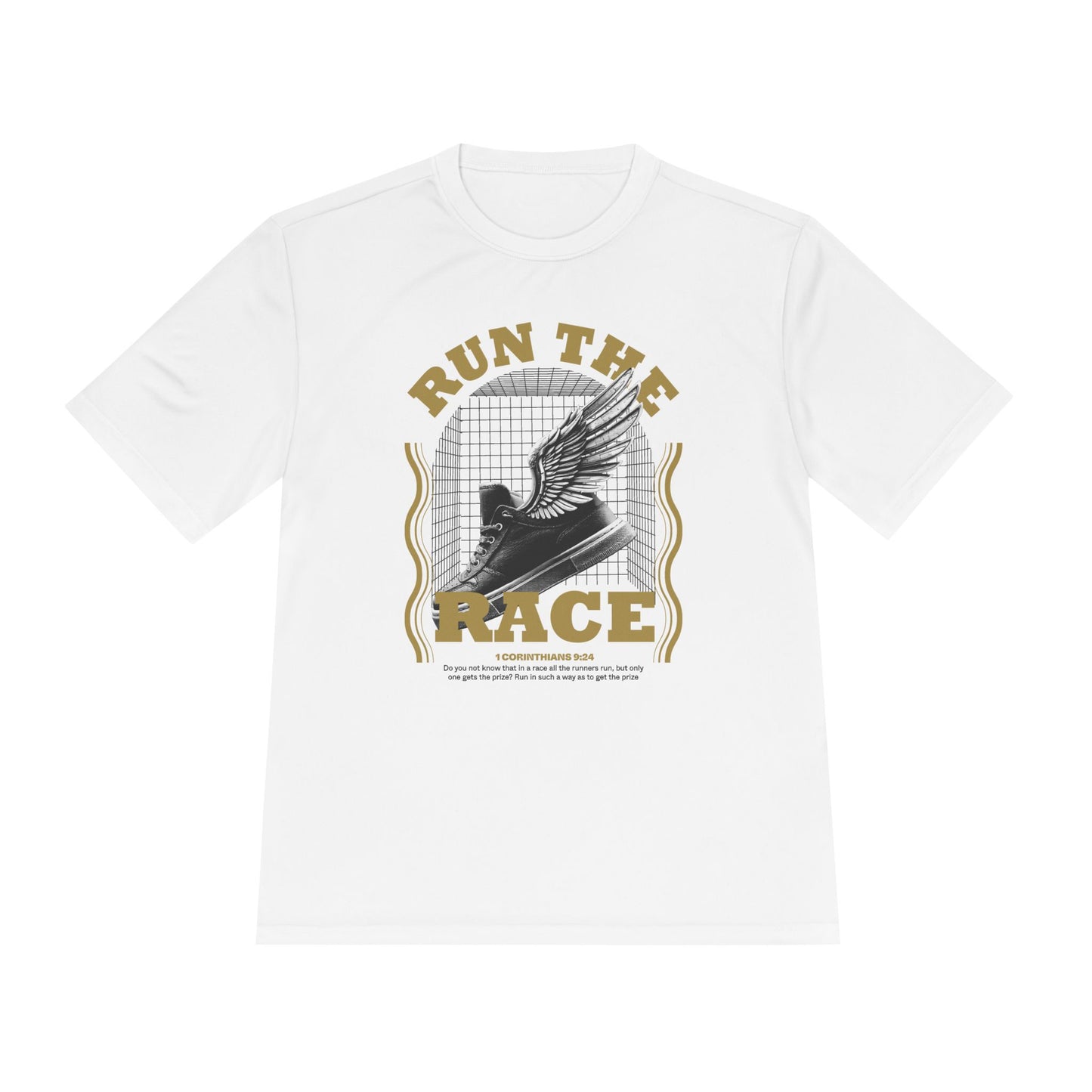 "Run The Race " Unisex Moisture Wicking Tee - The Shield of Light