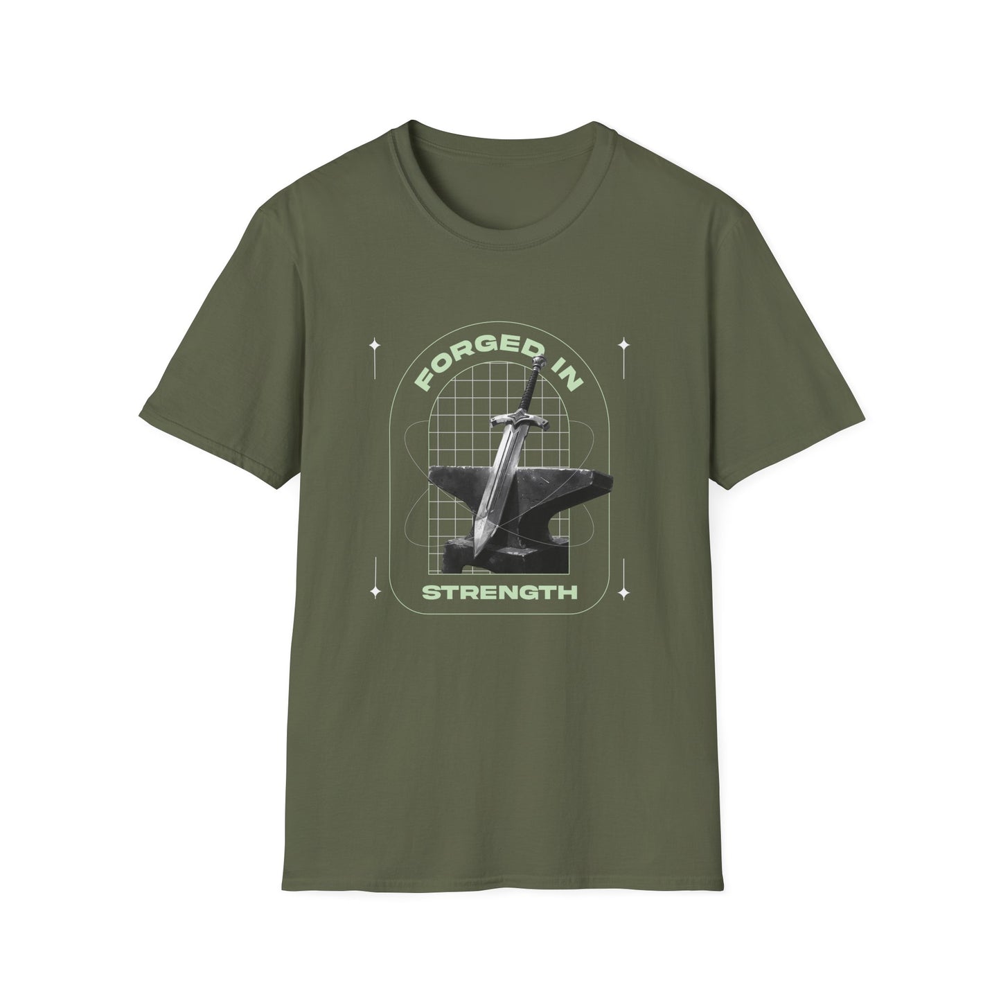 "Forged In Strength" Unisex Softstyle T-Shirt - The Shield of Light