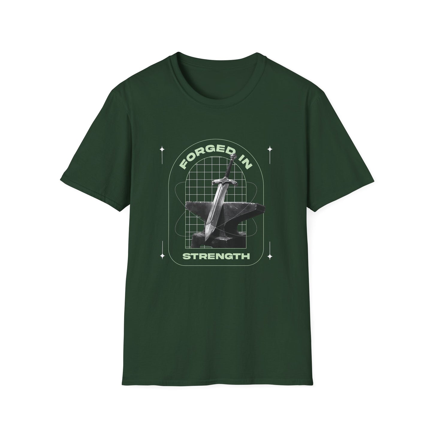 "Forged In Strength" Unisex Softstyle T-Shirt - The Shield of Light