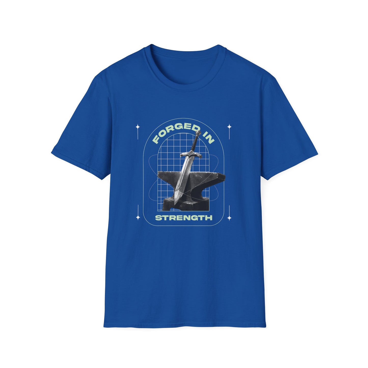 "Forged In Strength" Unisex Softstyle T-Shirt - The Shield of Light