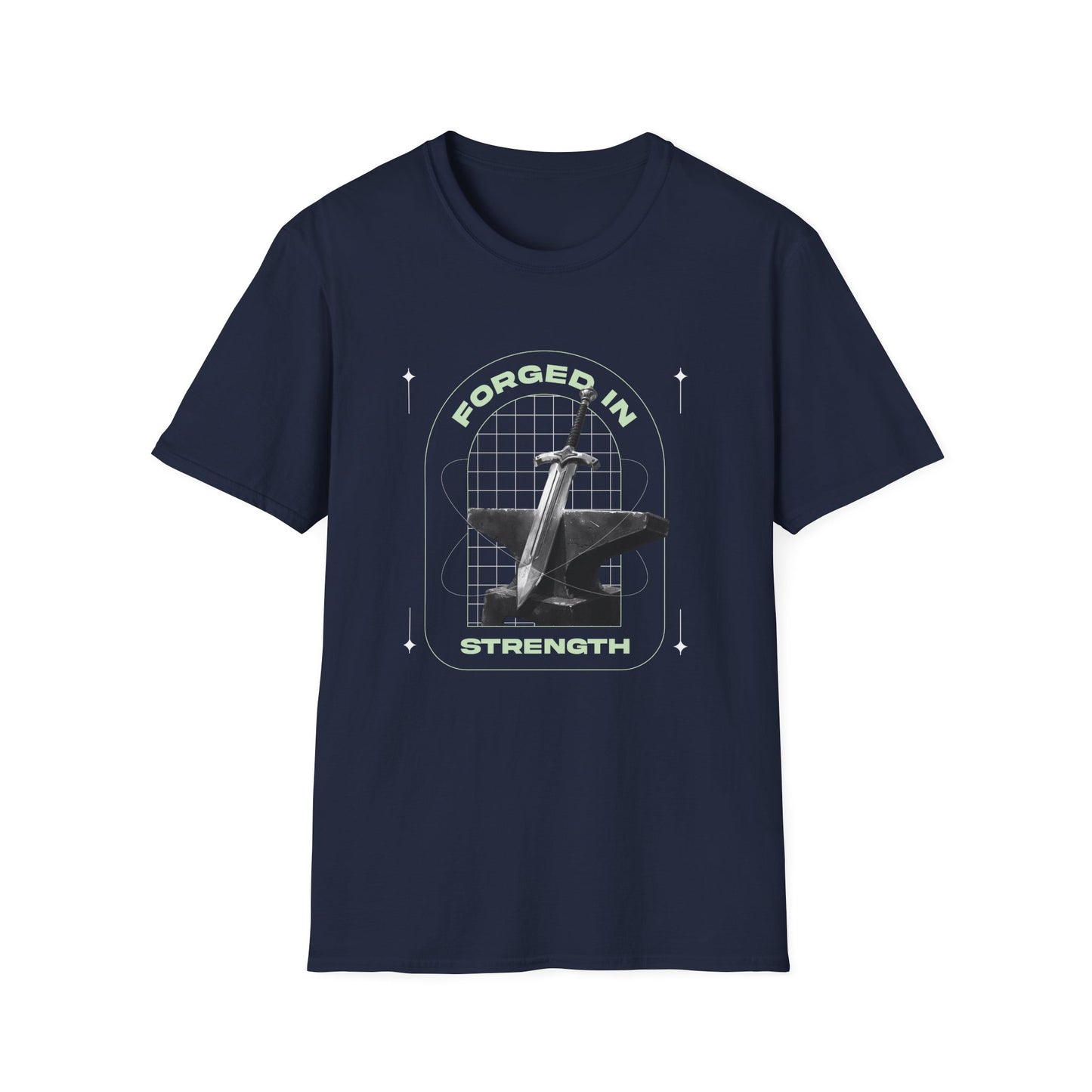"Forged In Strength" Unisex Softstyle T-Shirt - The Shield of Light