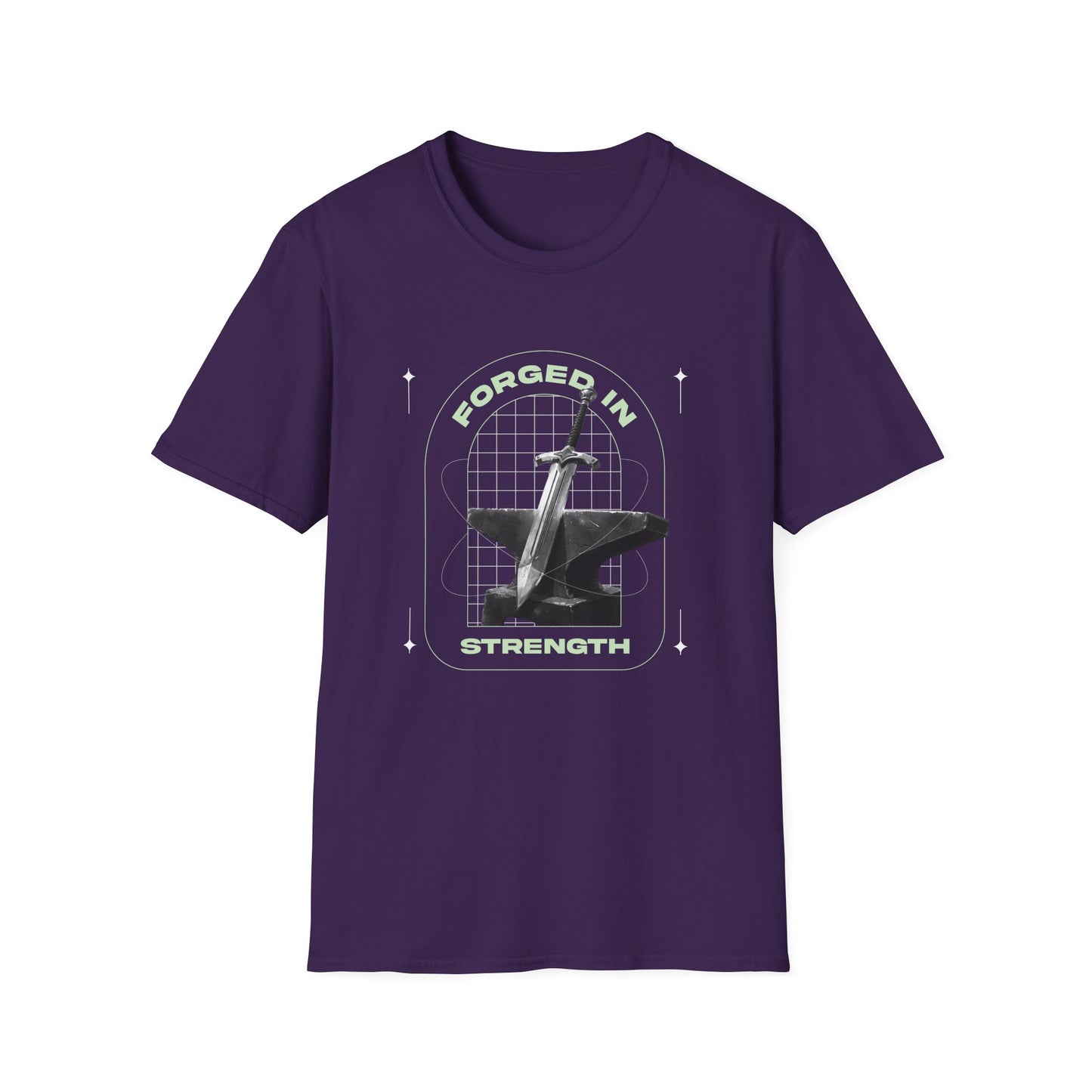 "Forged In Strength" Unisex Softstyle T-Shirt - The Shield of Light