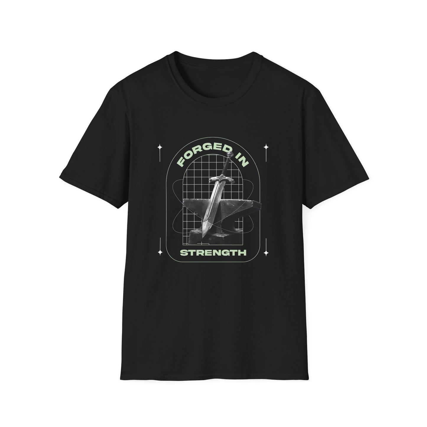 "Forged In Strength" Unisex Softstyle T-Shirt - The Shield of Light