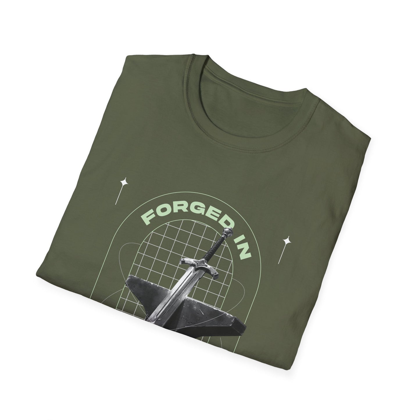 "Forged In Strength" Unisex Softstyle T-Shirt - The Shield of Light