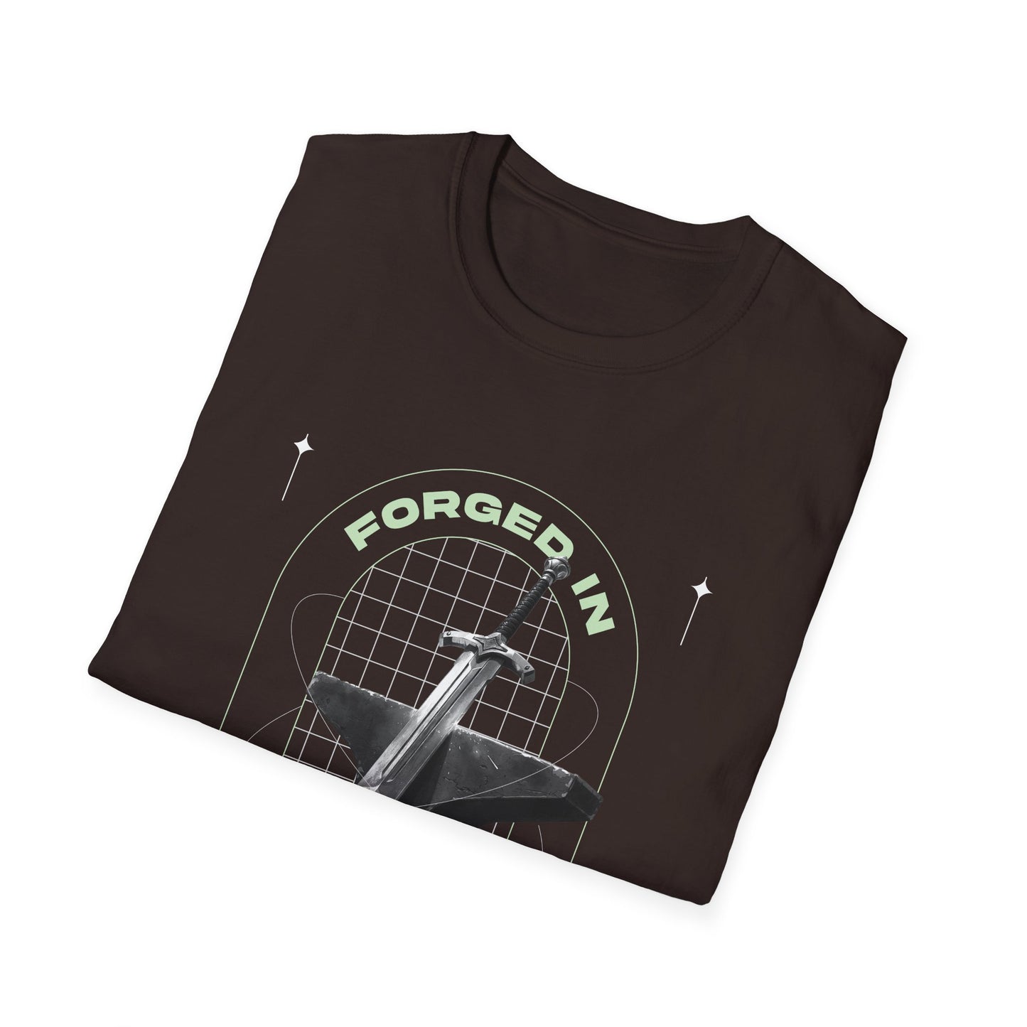 "Forged In Strength" Unisex Softstyle T-Shirt - The Shield of Light