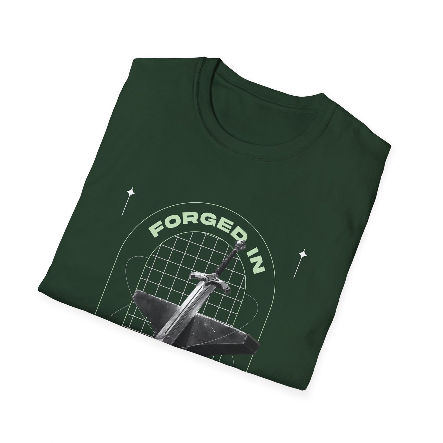 "Forged In Strength" Unisex Softstyle T-Shirt - The Shield of Light