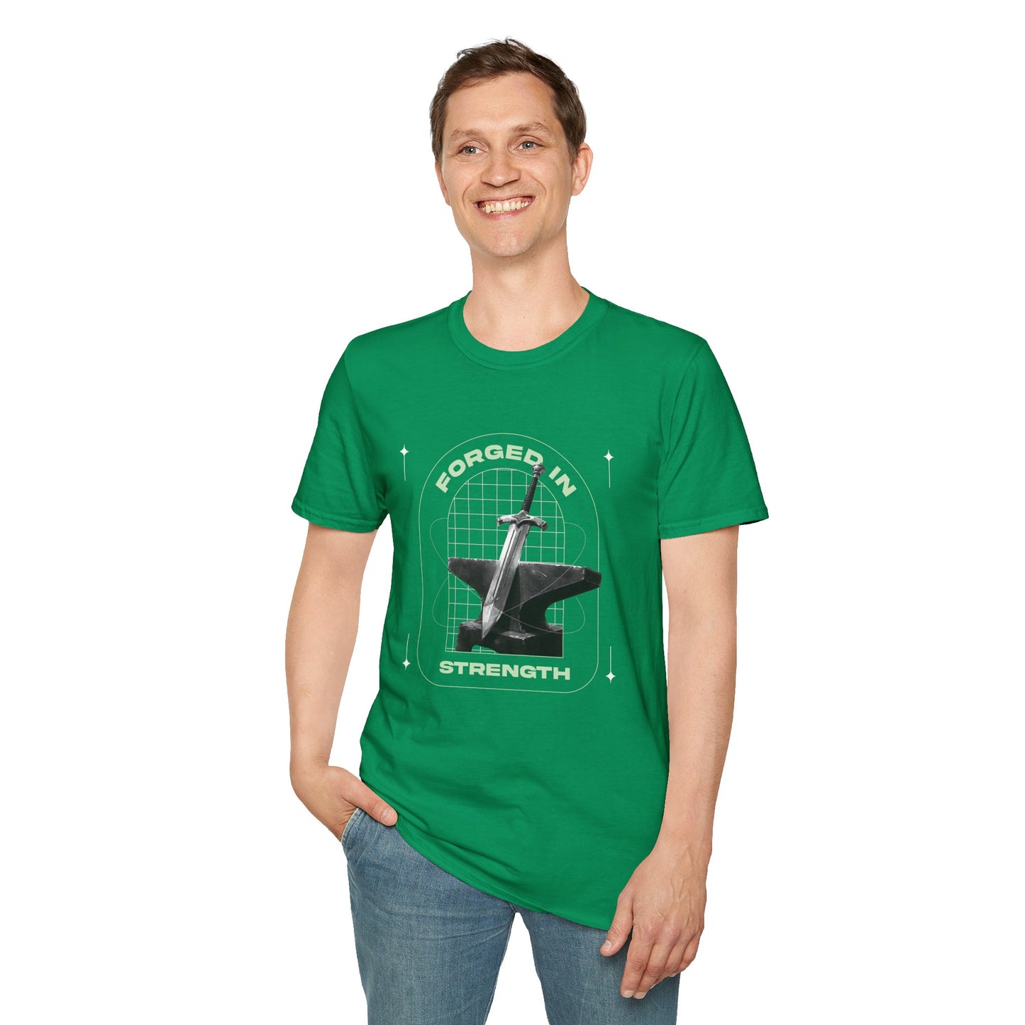 "Forged In Strength" Unisex Softstyle T-Shirt - The Shield of Light