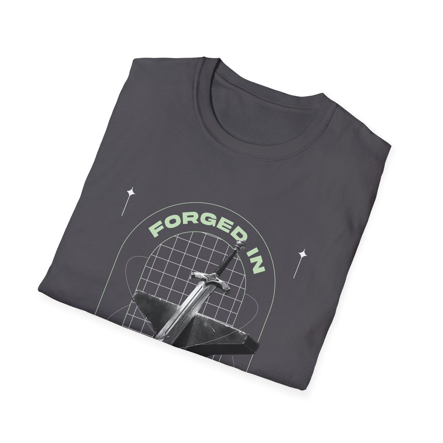 "Forged In Strength" Unisex Softstyle T-Shirt - The Shield of Light