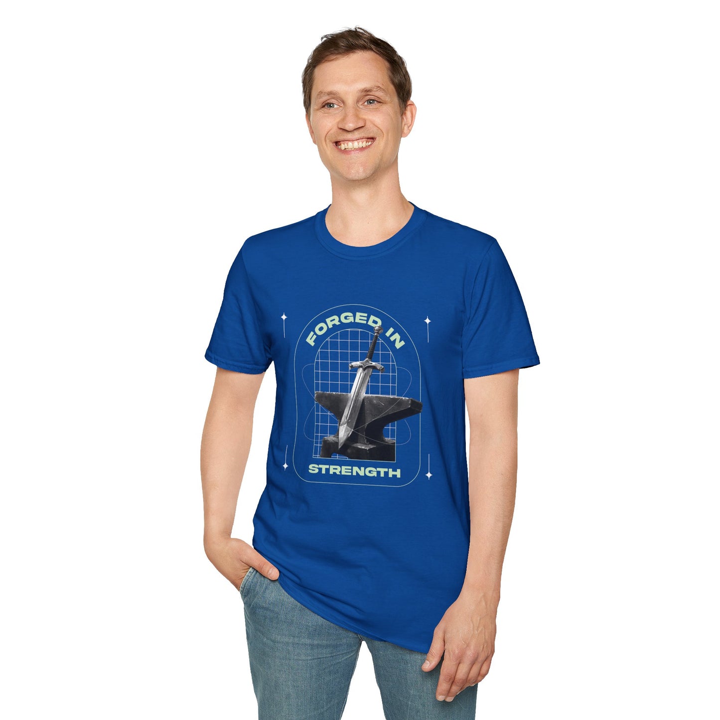 "Forged In Strength" Unisex Softstyle T-Shirt - The Shield of Light